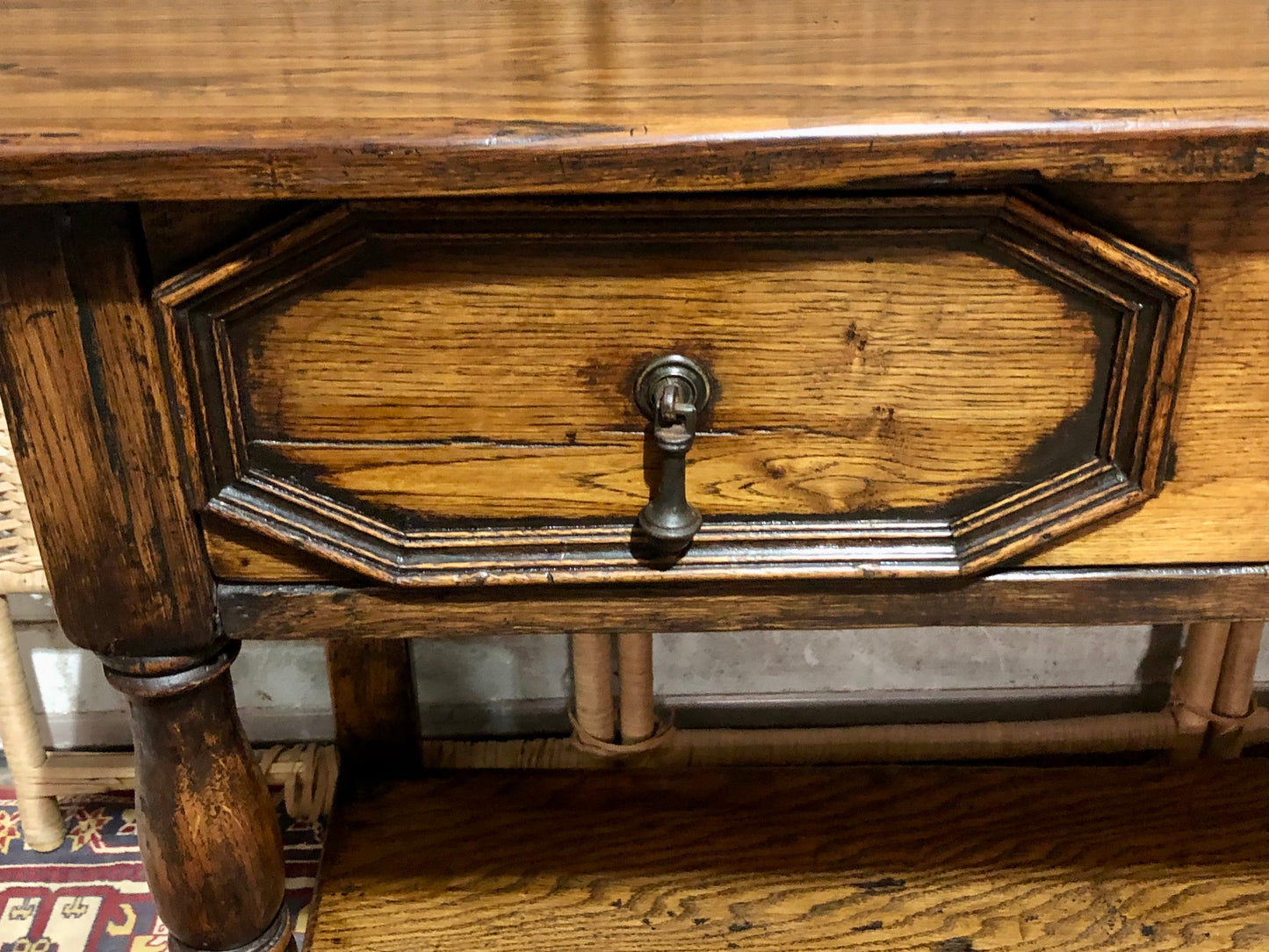 000588....Handsome Antique Jacobean Style Oak Side Table