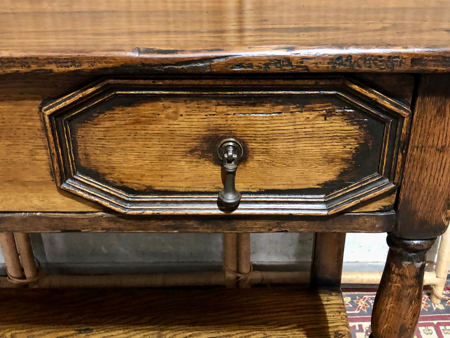 000588....Handsome Antique Jacobean Style Oak Side Table