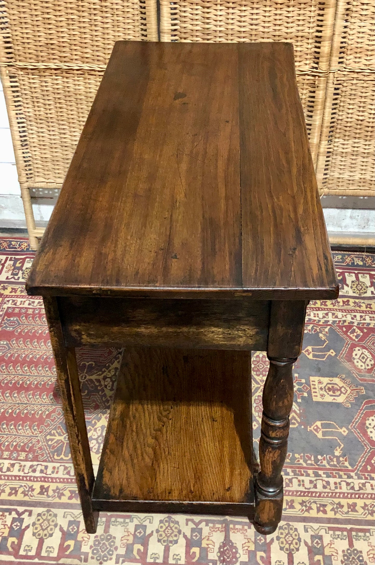 000588....Handsome Antique Jacobean Style Oak Side Table