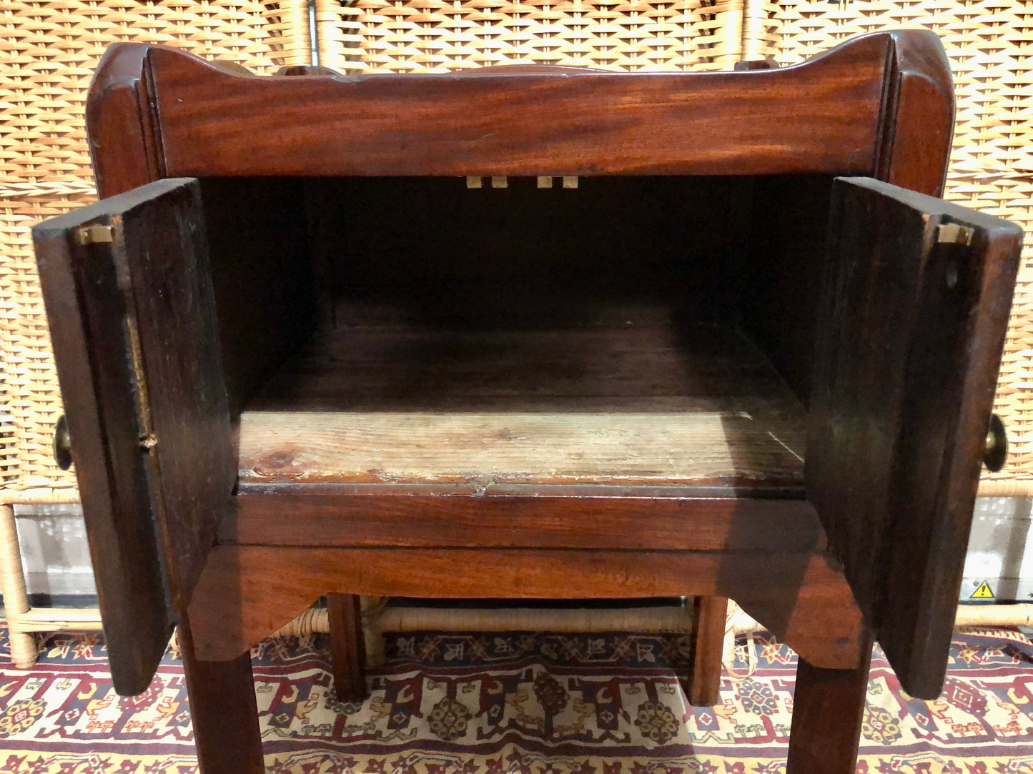 000585....Handsome Antique Mahogany Bedside Table