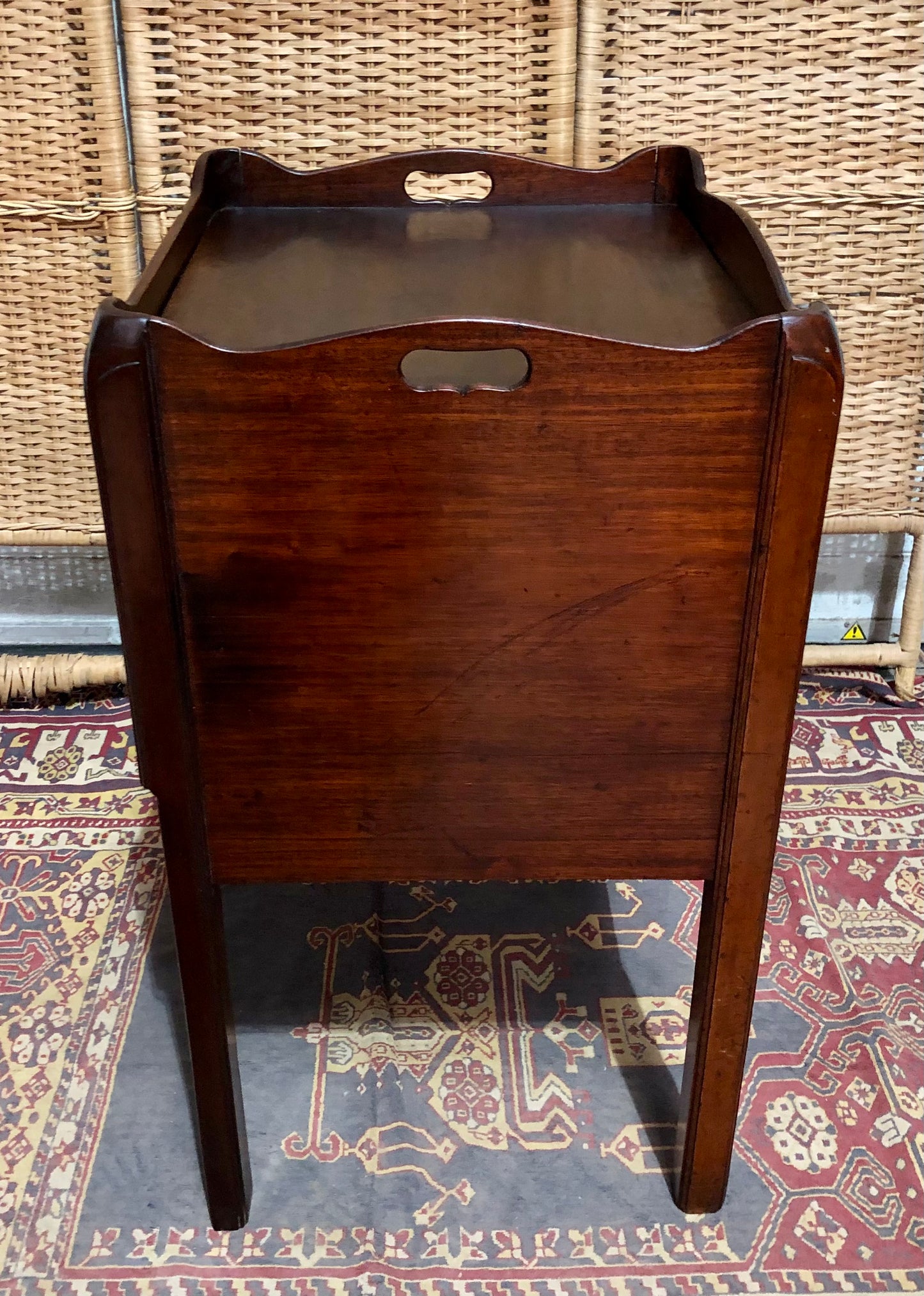 000585....Handsome Antique Mahogany Bedside Table
