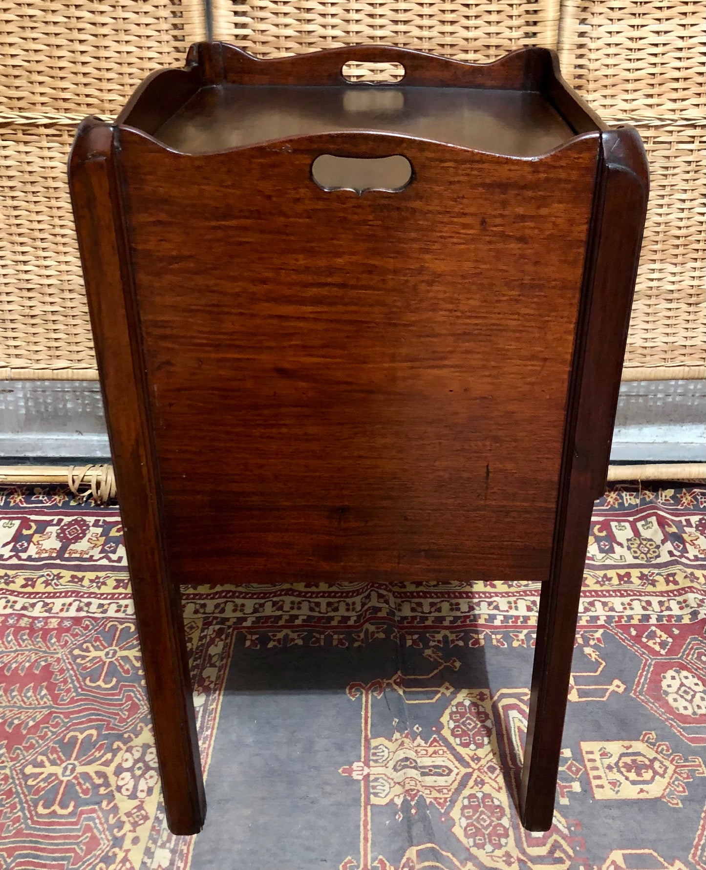 000585....Handsome Antique Mahogany Bedside Table