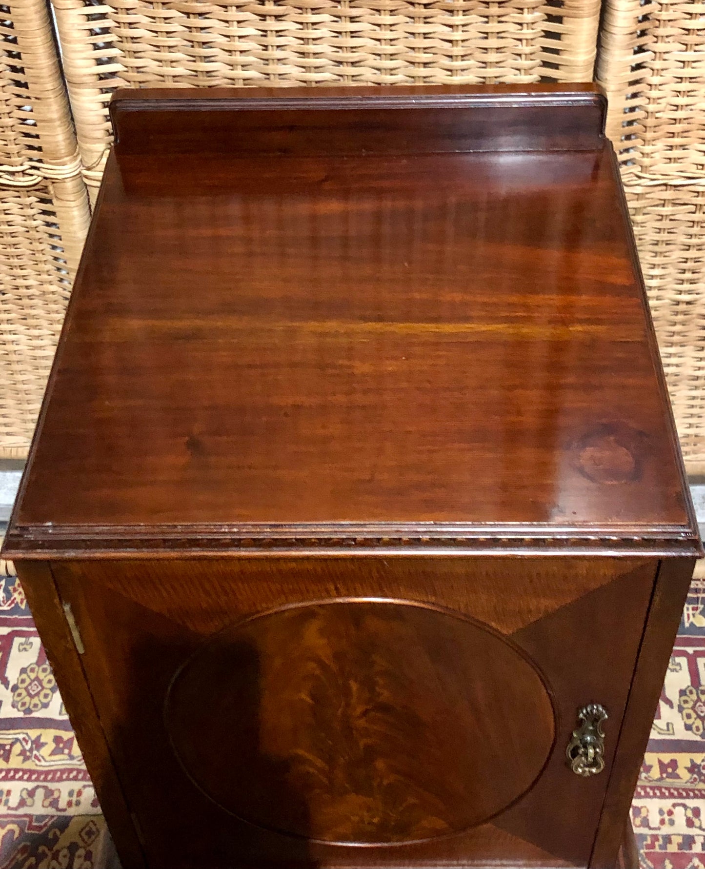 000584....Handsome Pair Of Vintage Mahogany Bedside Tables ( sold )