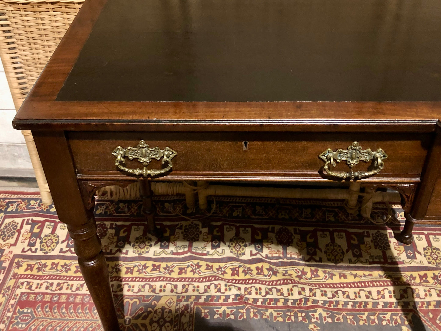 000583....Handsome Antique Mahogany Desk