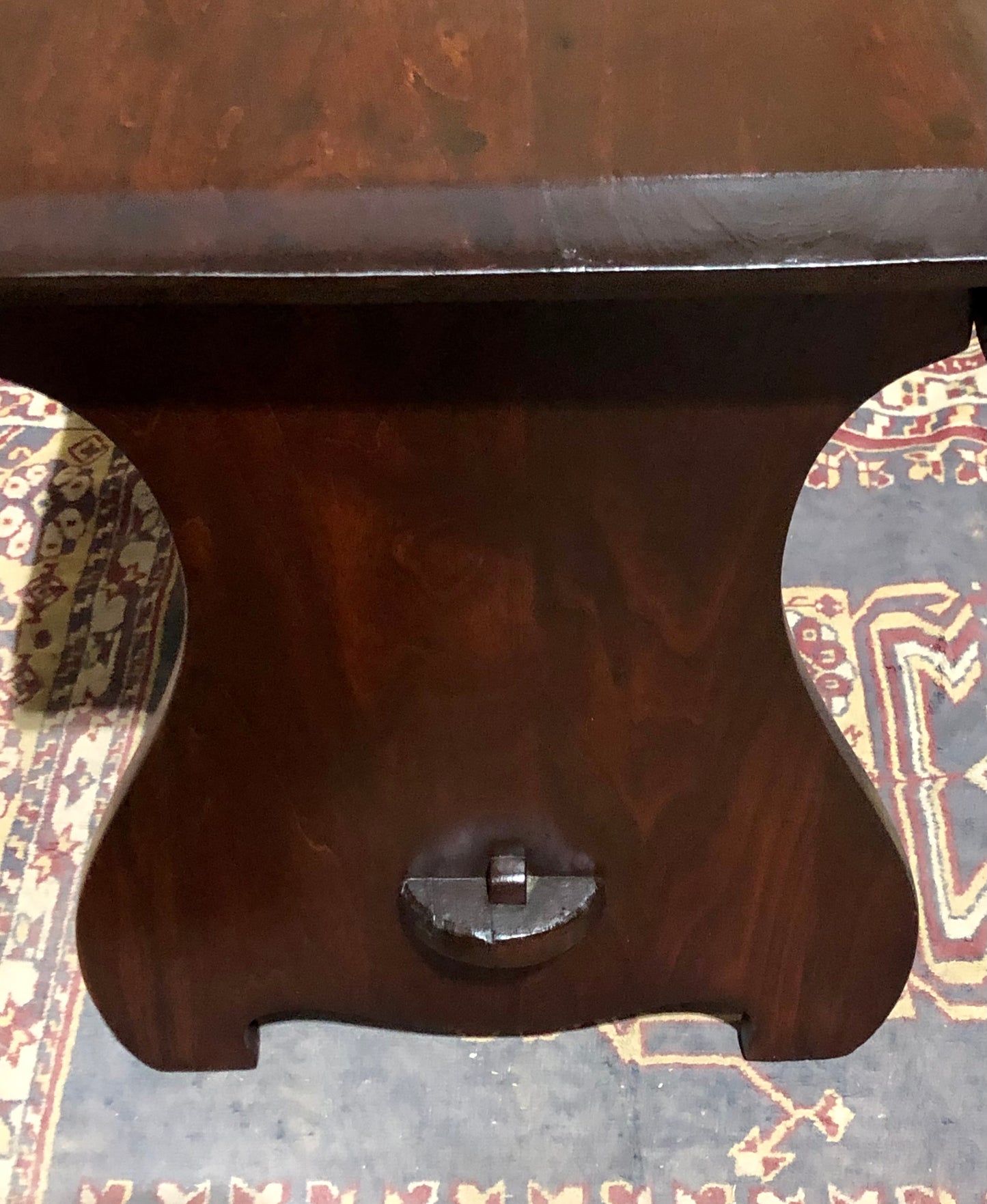 000580....Handsome Arts And Crafts Fruitwood Stool