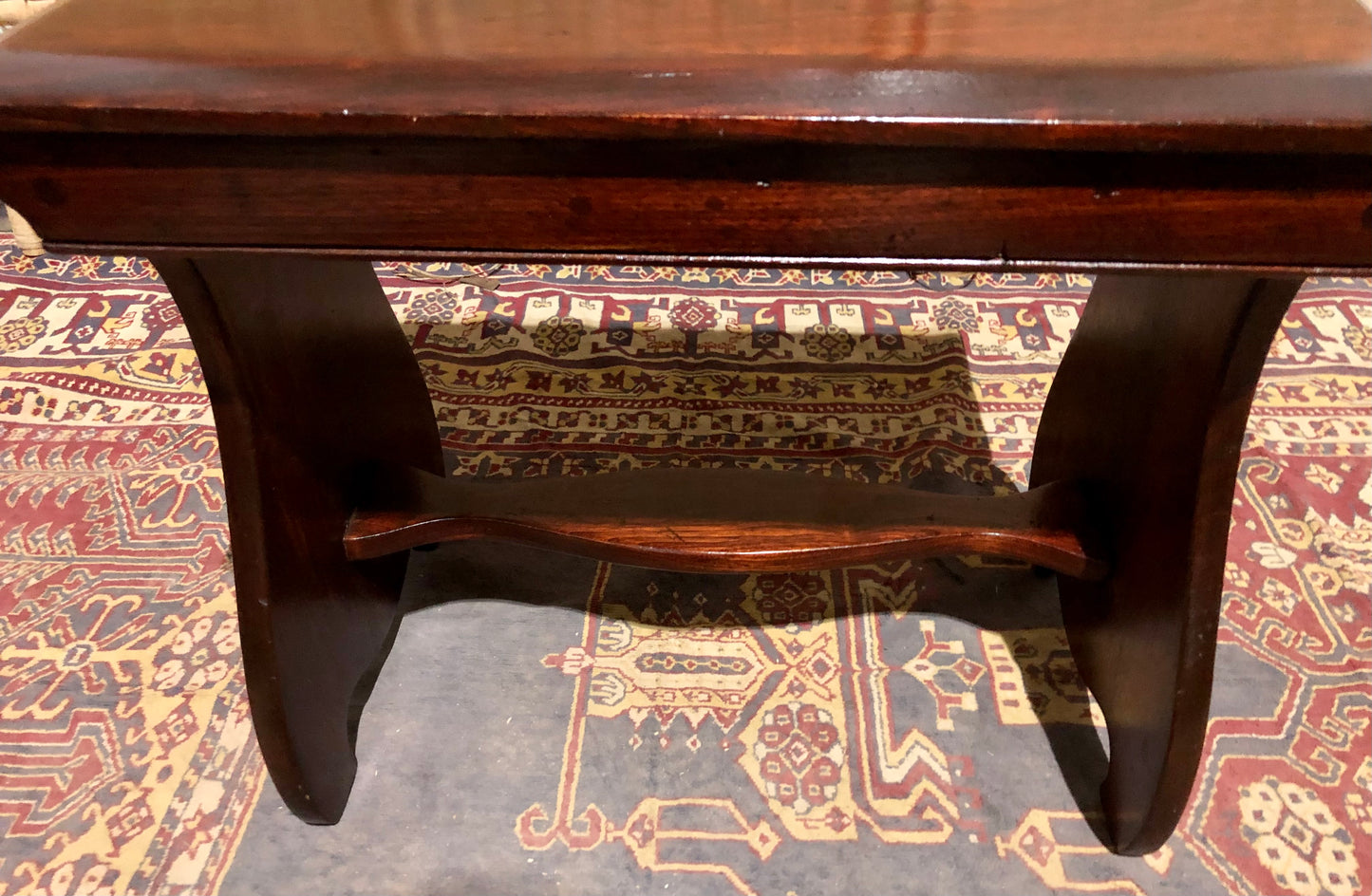 000580....Handsome Arts And Crafts Fruitwood Stool