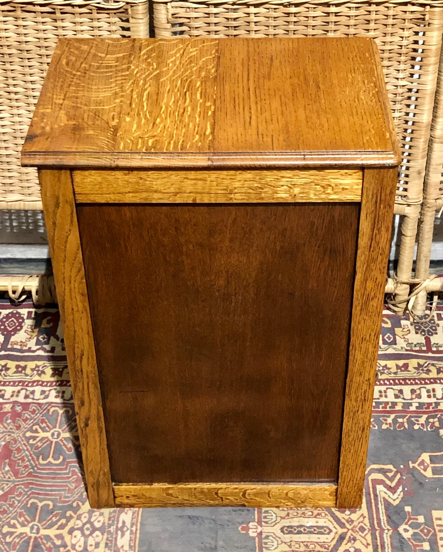 000578....Handsome Pair Of Solid Oak Art Deco Style Bedside Chests