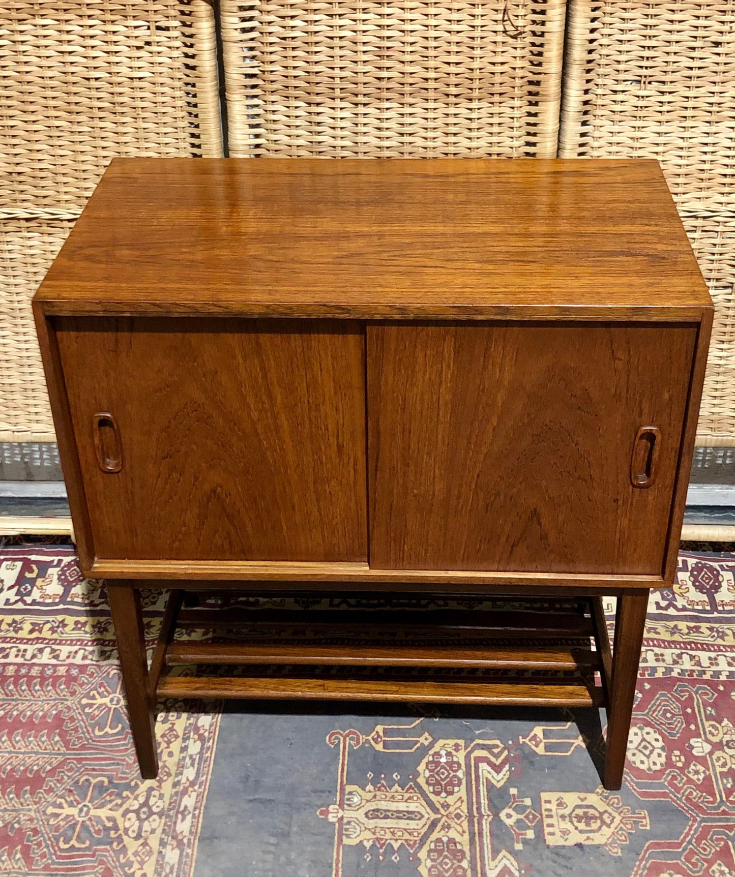 000577....Handsome Retro Teak Record Cabinet ( sold )
