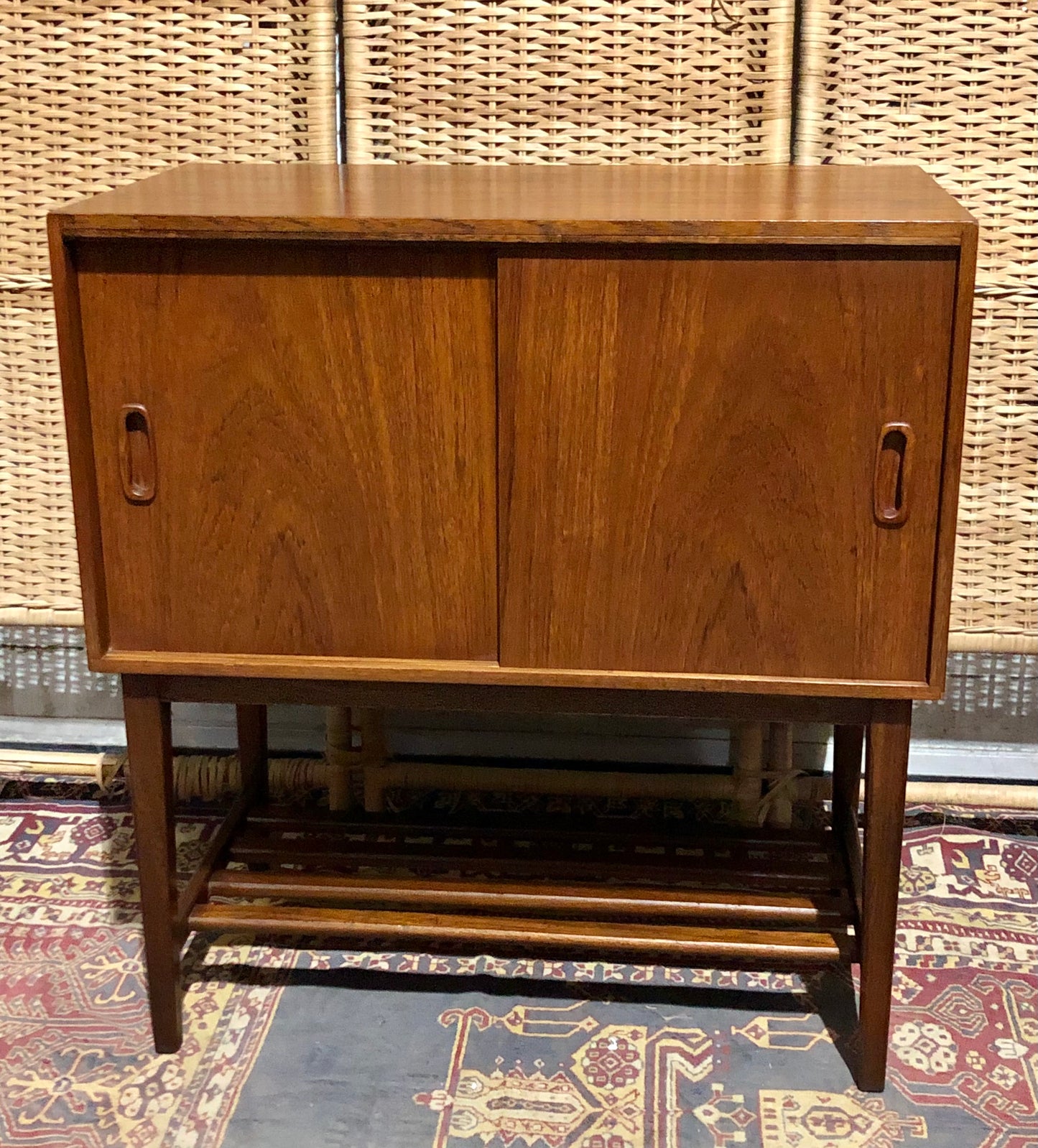 000577....Handsome Retro Teak Record Cabinet ( sold )
