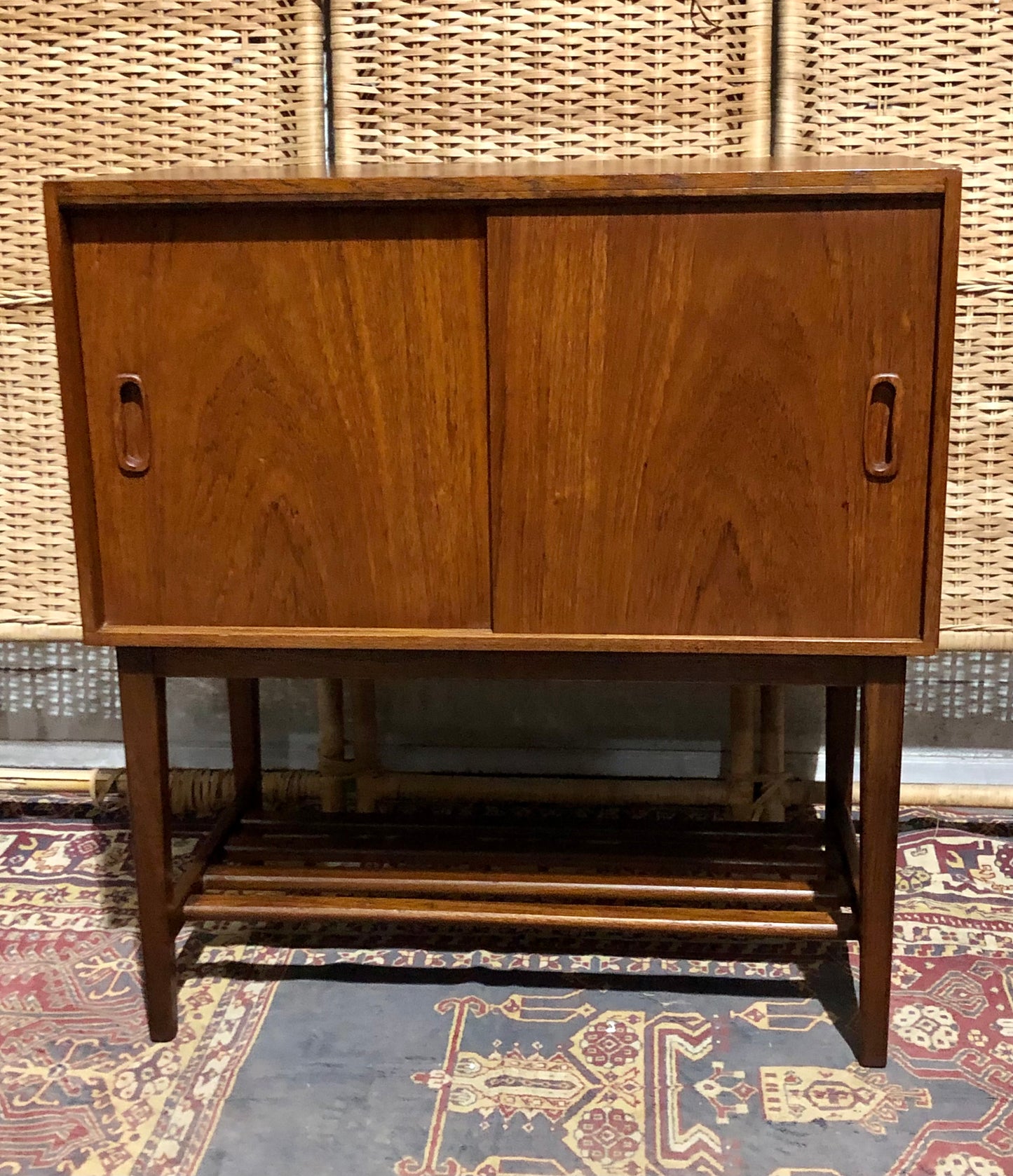000577....Handsome Retro Teak Record Cabinet ( sold )