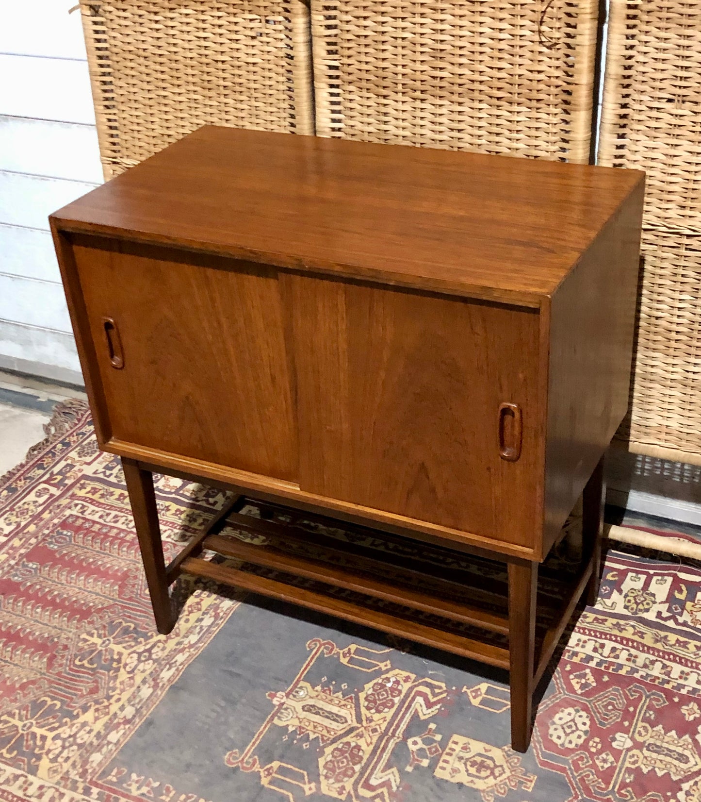 000577....Handsome Retro Teak Record Cabinet ( sold )