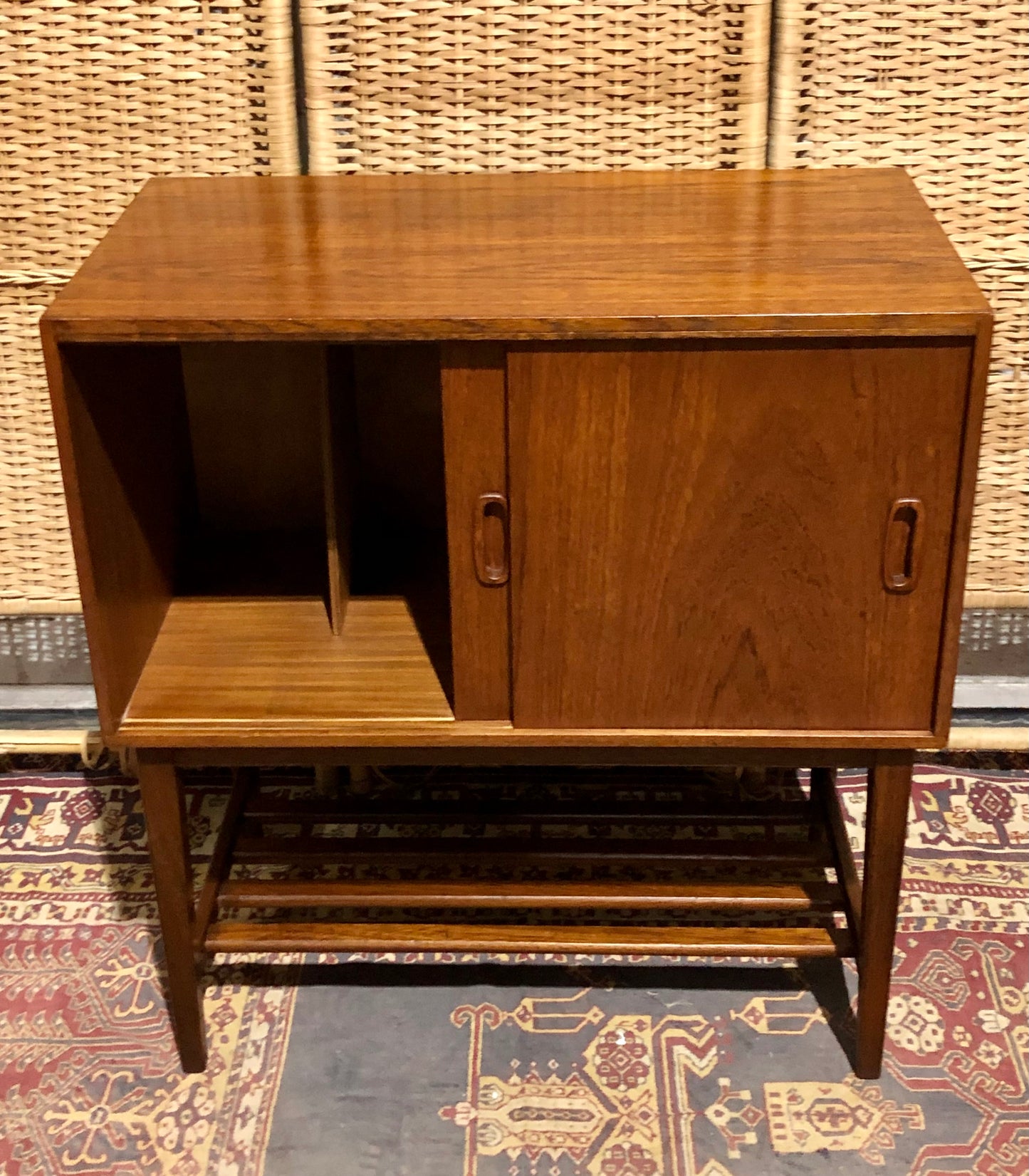 000577....Handsome Retro Teak Record Cabinet ( sold )