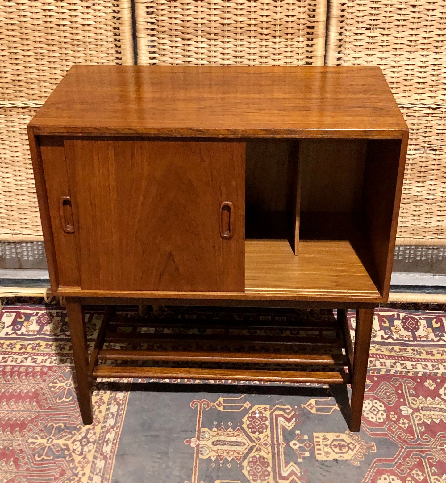 000577....Handsome Retro Teak Record Cabinet ( sold )