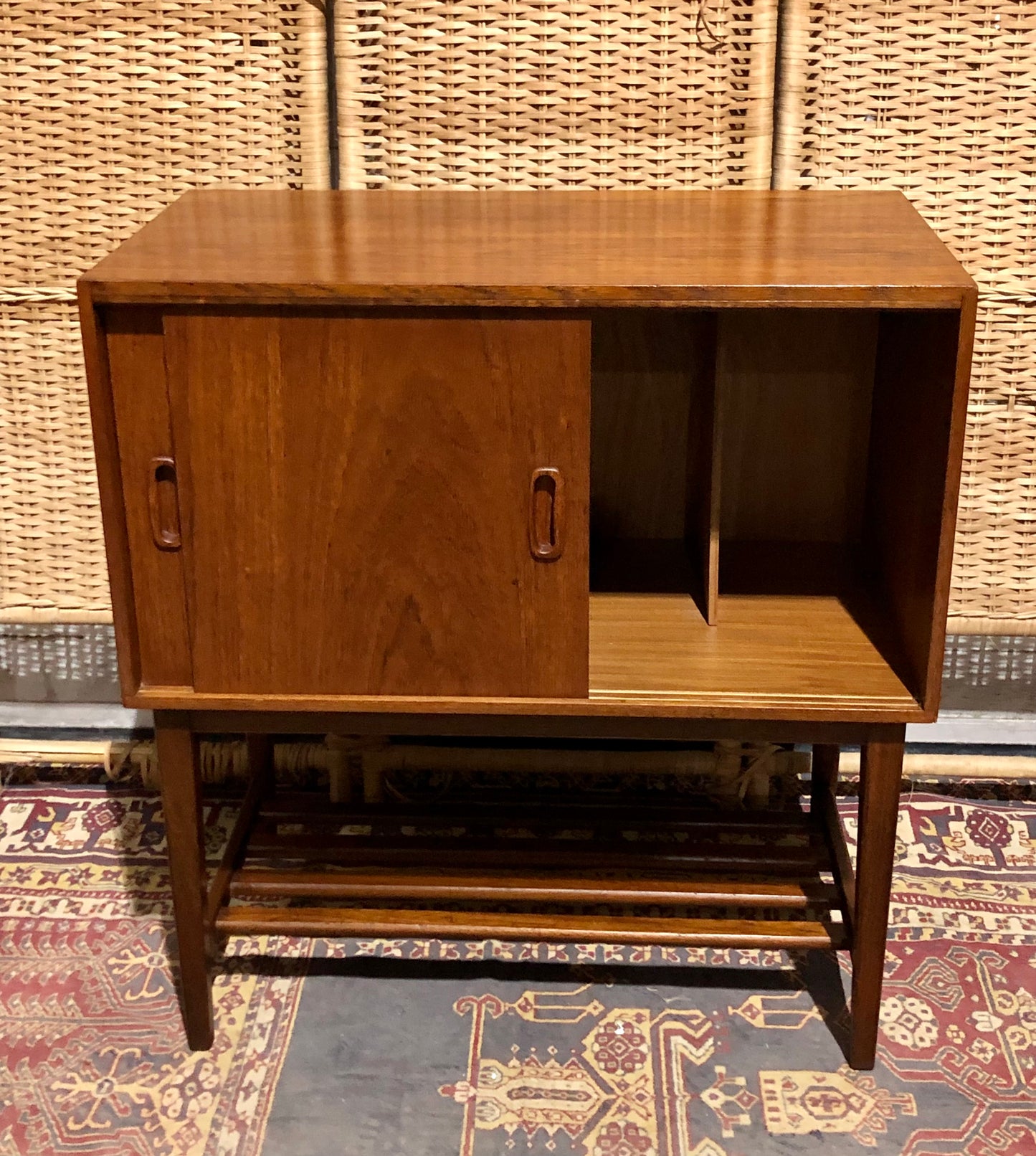 000577....Handsome Retro Teak Record Cabinet ( sold )