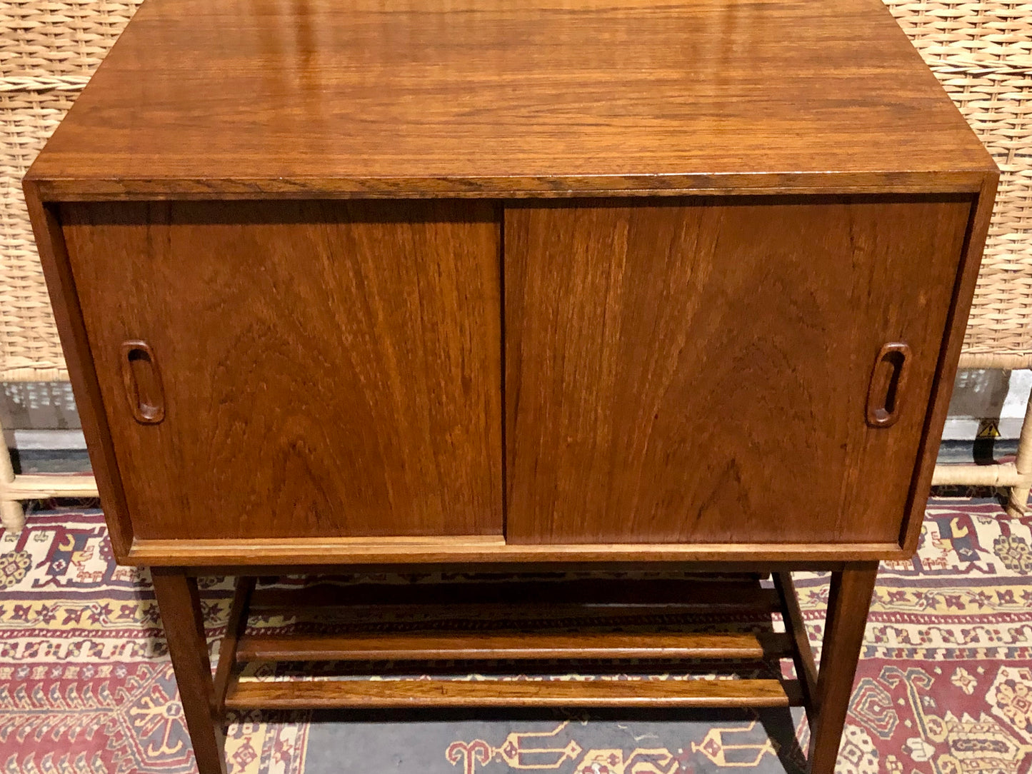 000577....Handsome Retro Teak Record Cabinet ( sold )