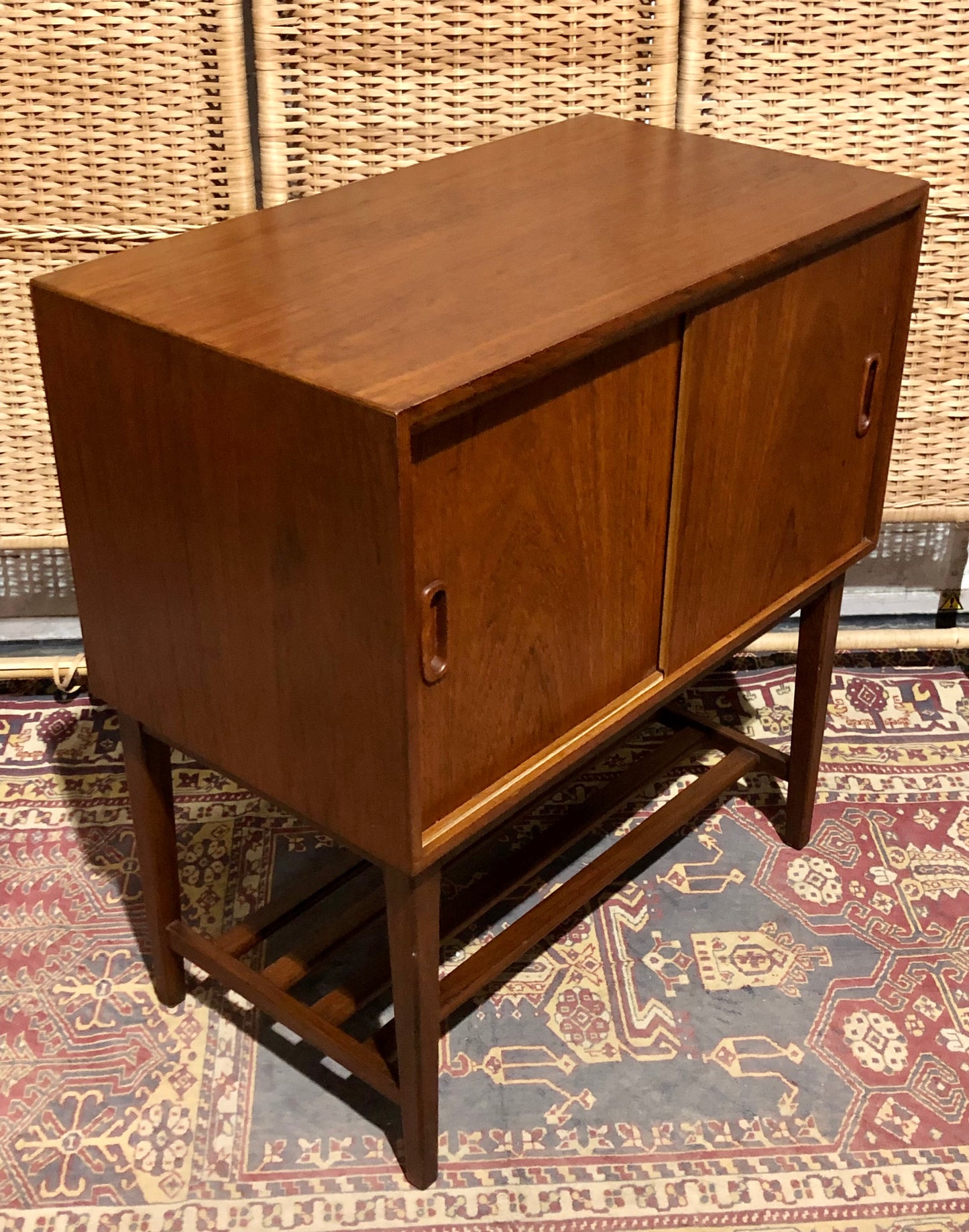 000577....Handsome Retro Teak Record Cabinet ( sold )