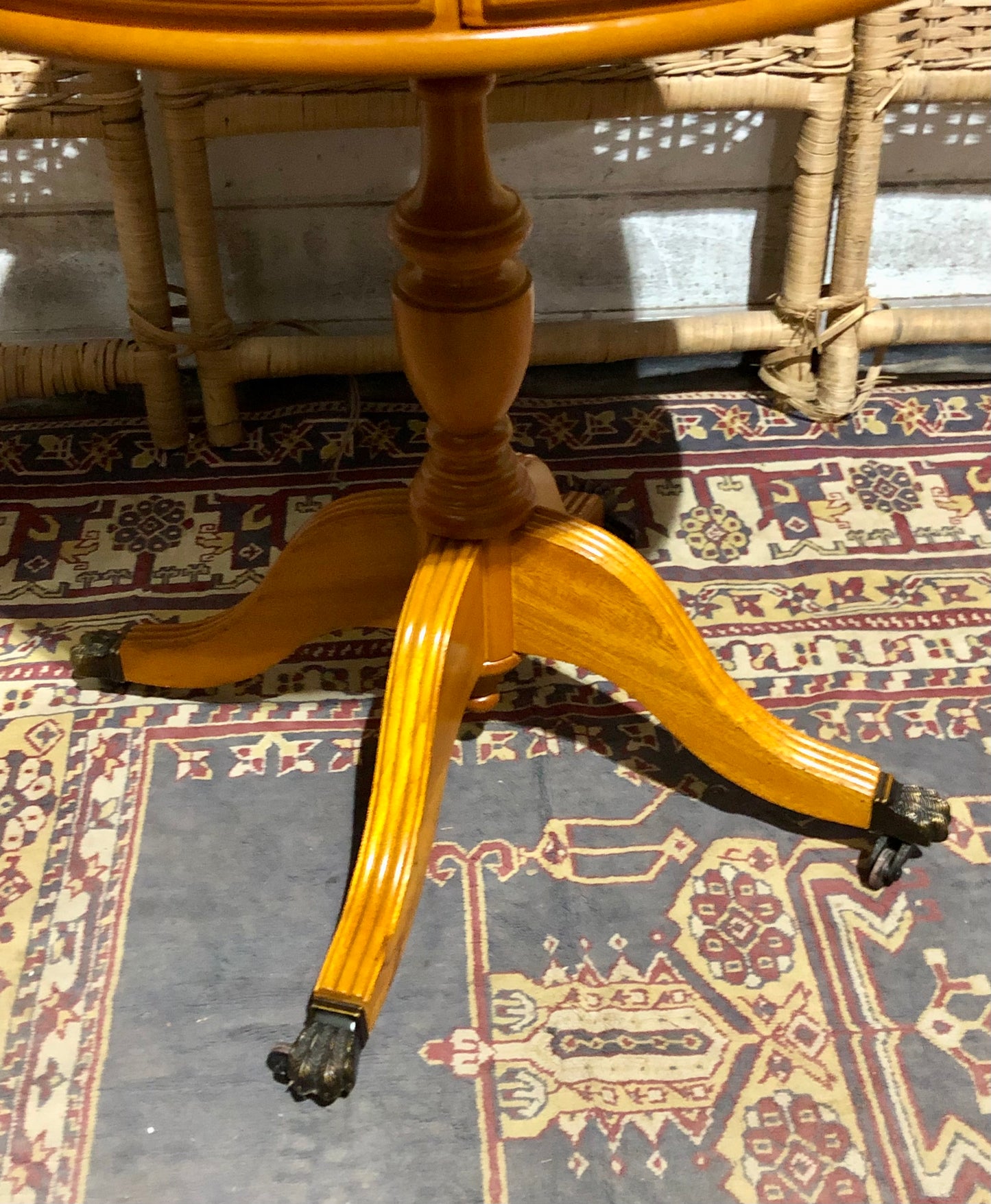 000576....Handsome Pair Of Yew Drum Tables/Lamp Tables