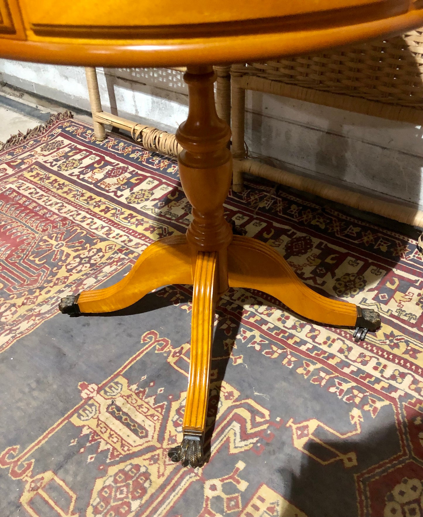 000576....Handsome Pair Of Yew Drum Tables/Lamp Tables