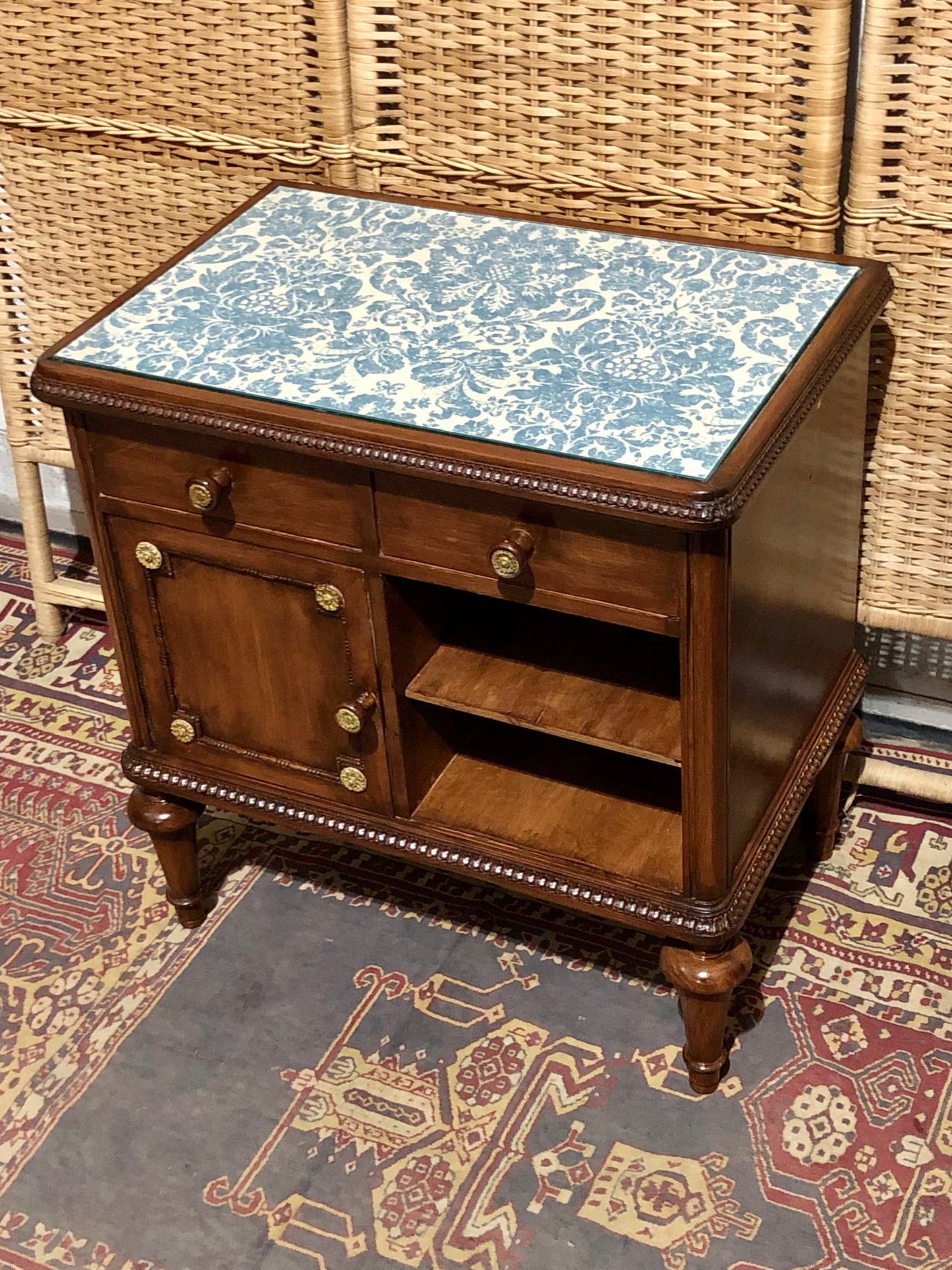 000573....Handsome Vintage French Bedside Table