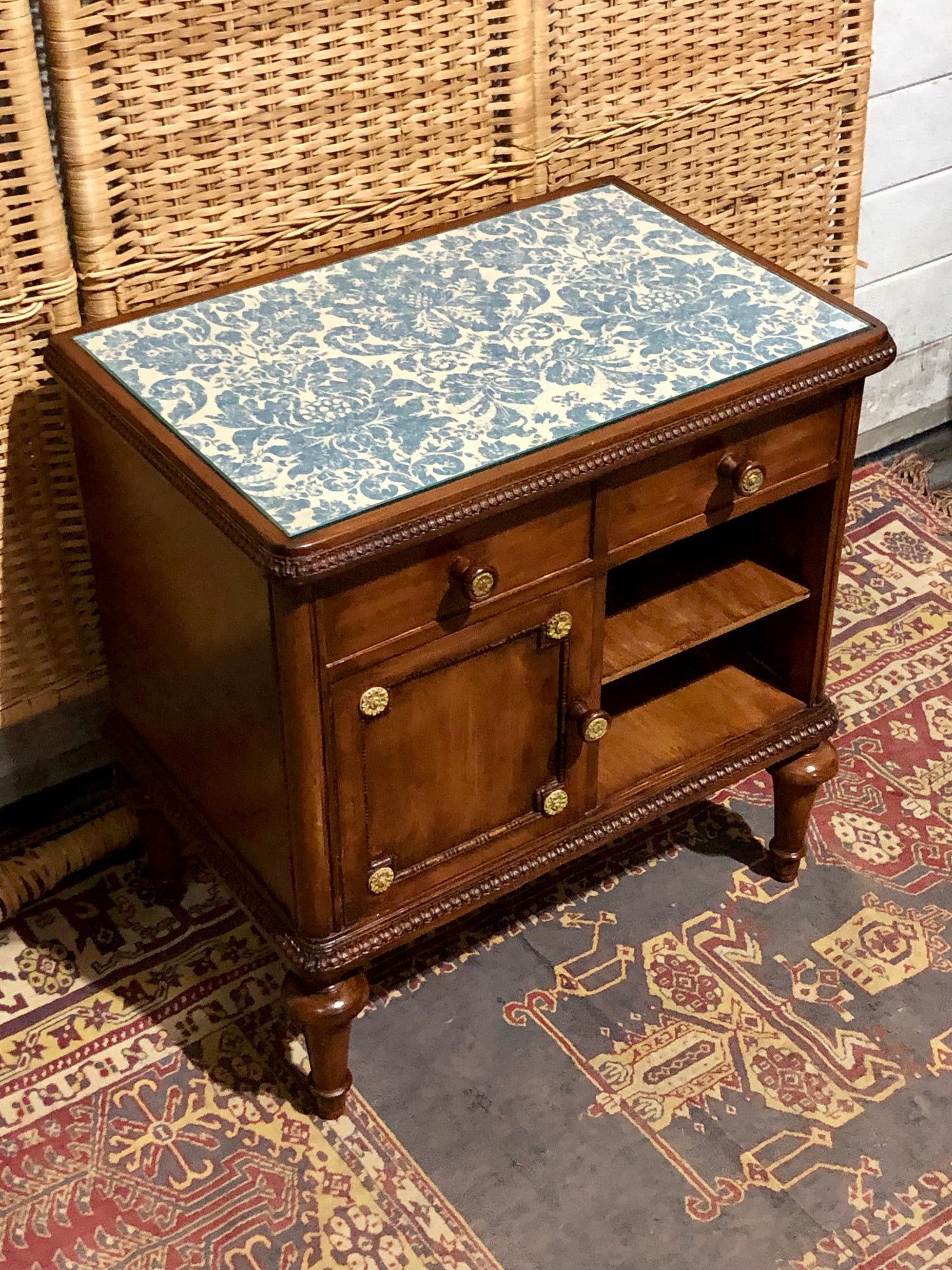 000573....Handsome Vintage French Bedside Table