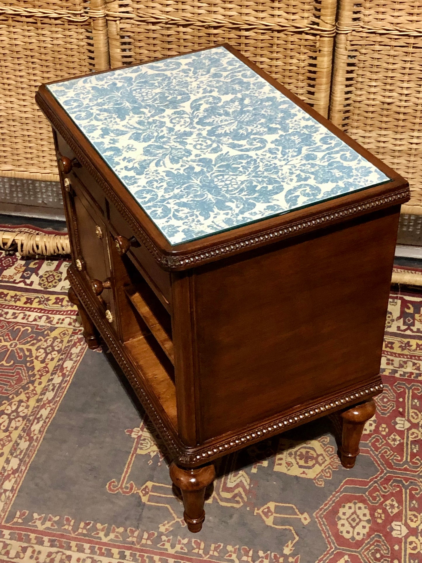 000573....Handsome Vintage French Bedside Table