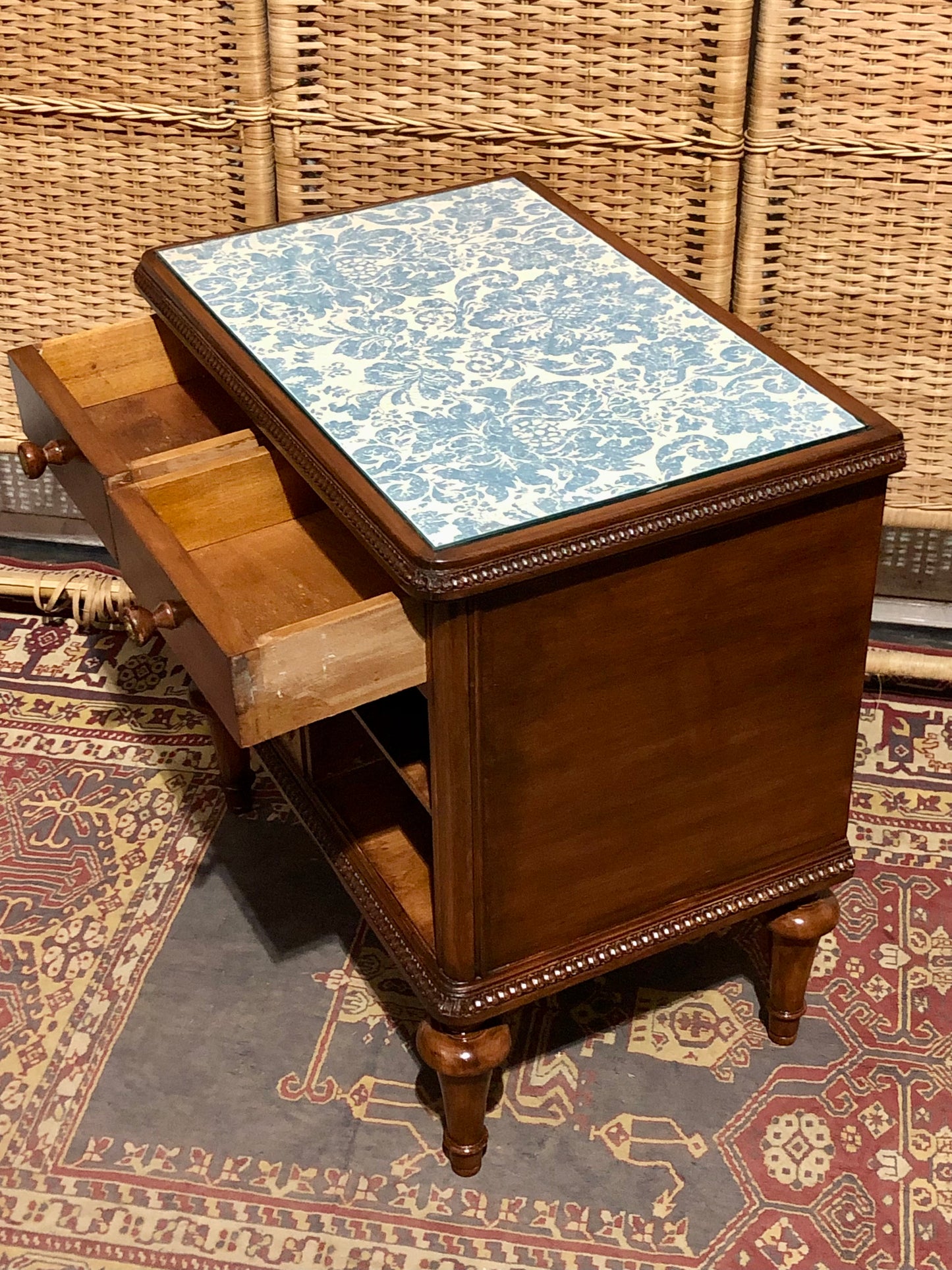 000573....Handsome Vintage French Bedside Table