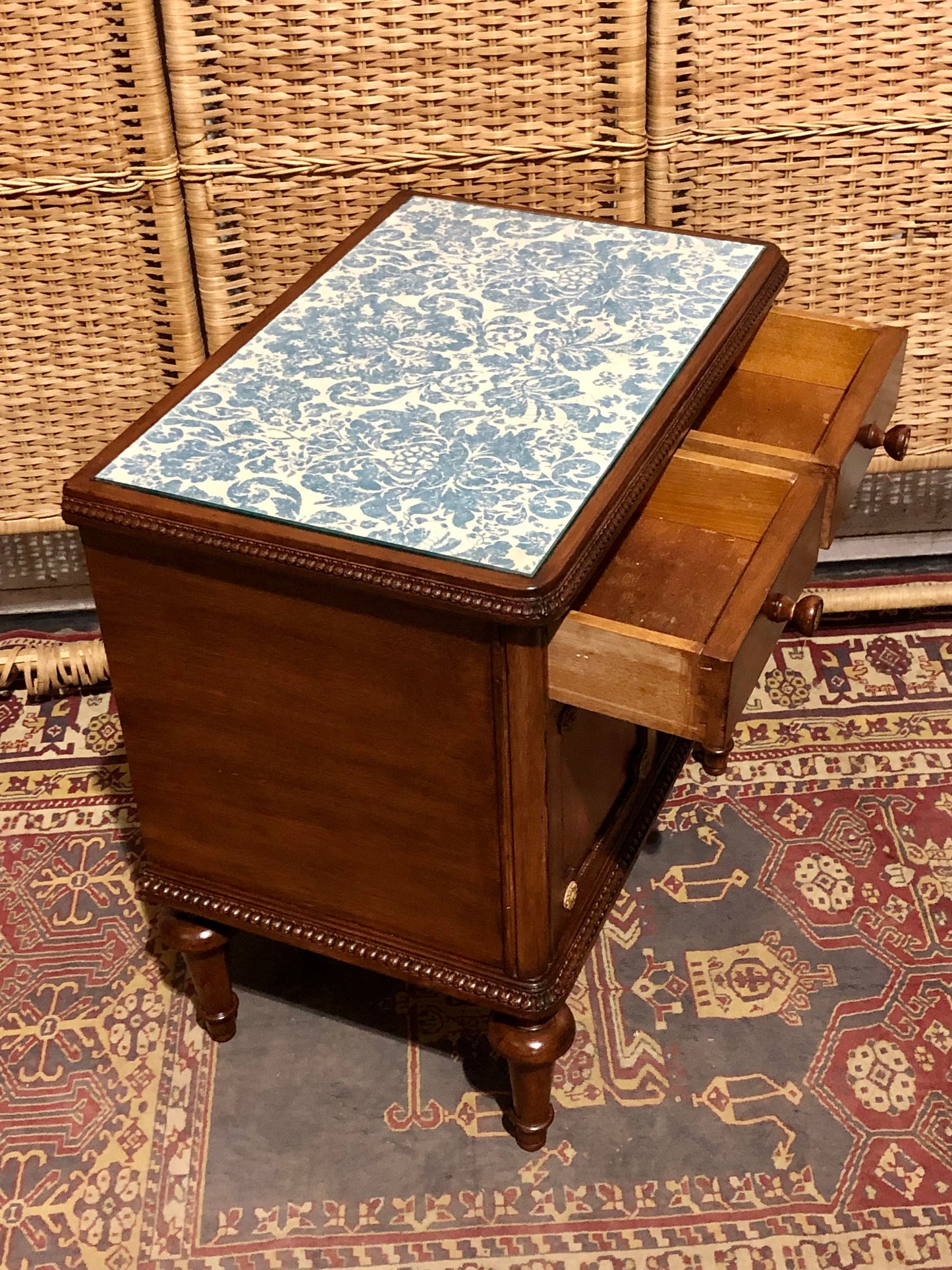 000573....Handsome Vintage French Bedside Table