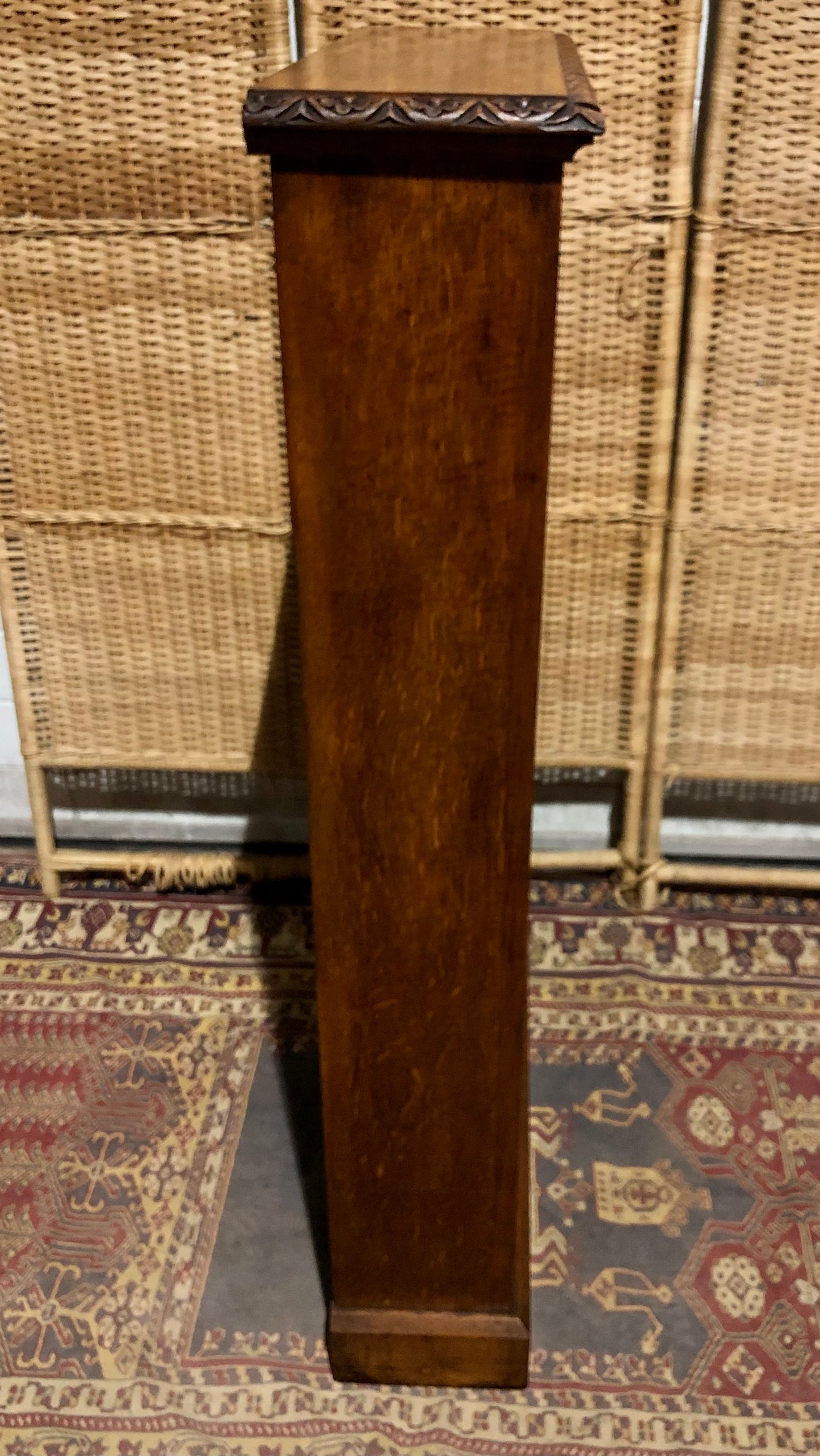 000571....Handsome Gothic Style Carved Oak Bookcase