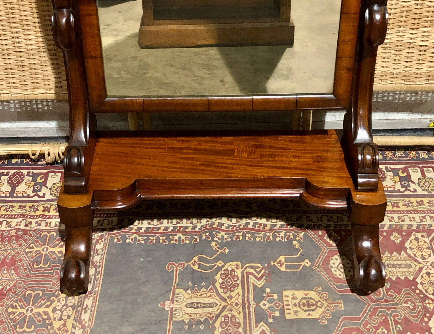 000570.... Handsome Victorian Mahogany Cheval Mirror