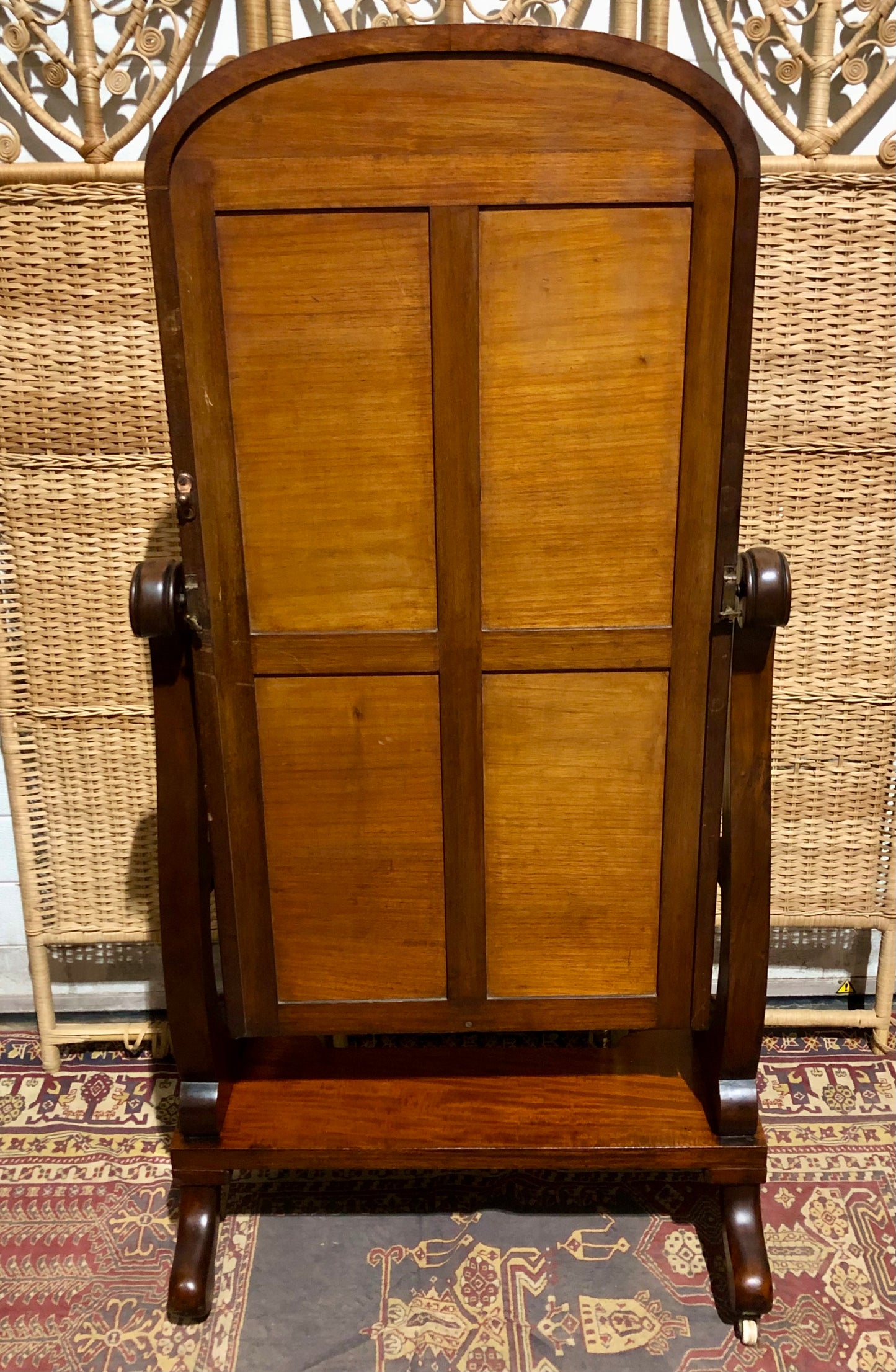 000570.... Handsome Victorian Mahogany Cheval Mirror