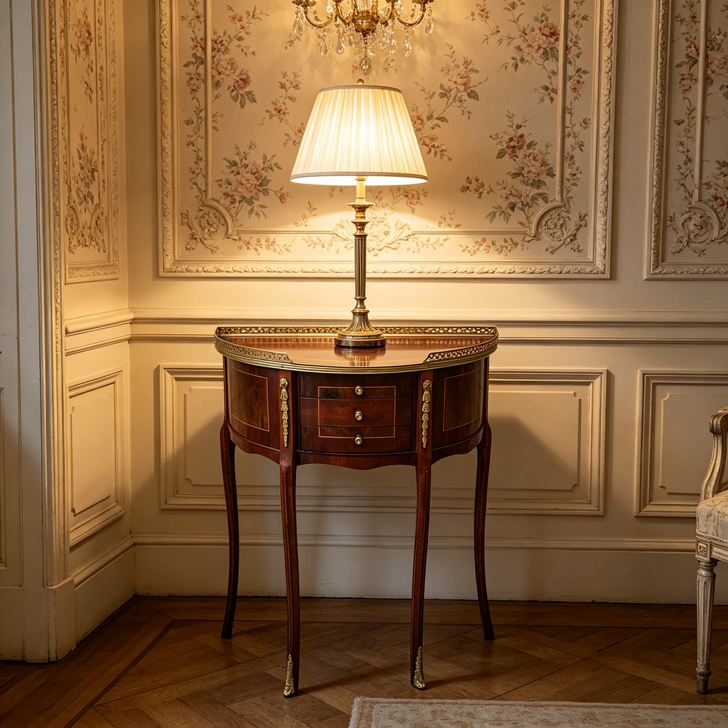 000502....Handsome Vintage French Lamp Or Bedside Table