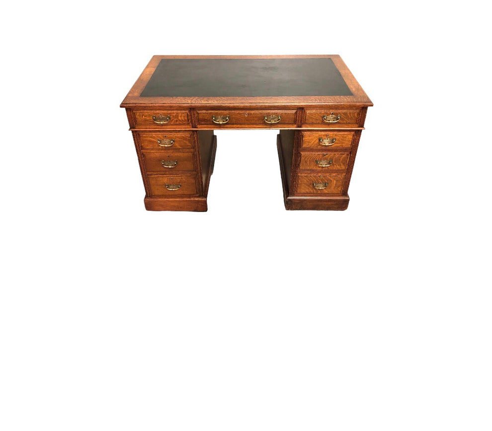 000851....Handsome Edwardian Oak Pedestal Desk ( sold ) – Ipplepen ...