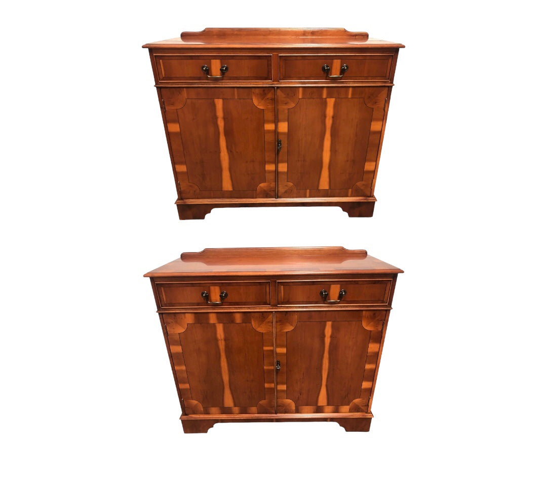 000824....Stunning Pair Of Vintage Yew Side Cabinets ( sold )