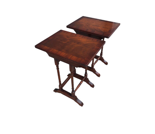 000815....Handsome Pair Of Vintage Mahogany Occasional Tables / Wine Tables ( sold )