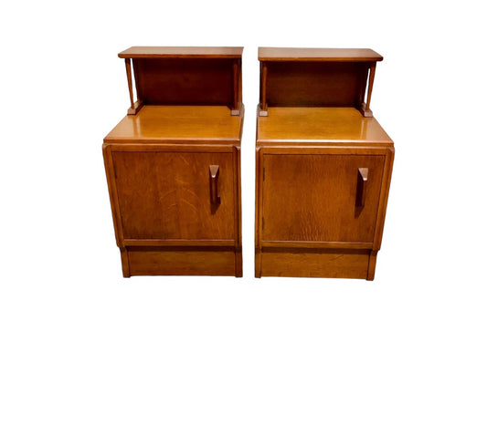 000806....Two Retro G Plan Oak Bedside Cabinets / Bedside Tables ( sold )