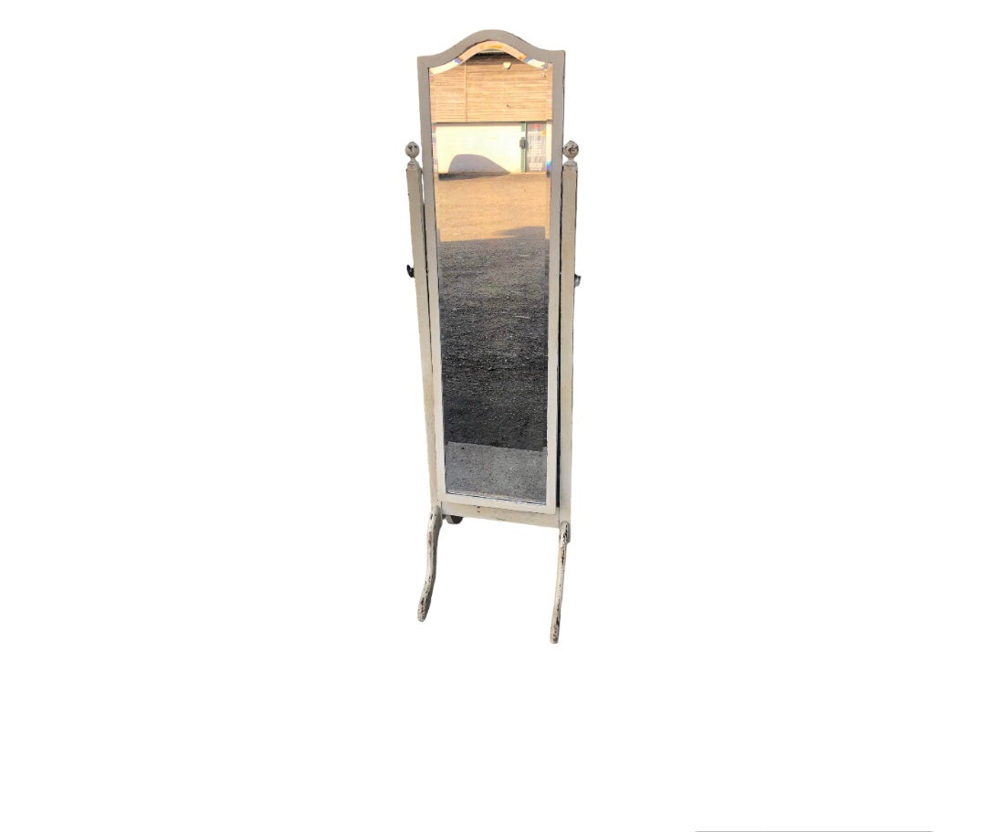 000799....Handsome Vintage Painted Cheval Mirror ( sold )