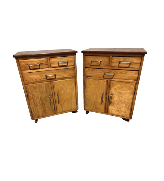 000774....Handsome Pair Of Vintage Cabinets / Bedside Cabinets