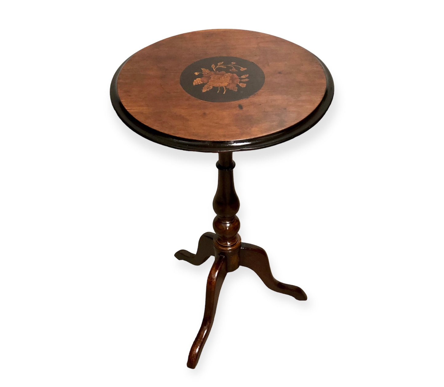 000727....Handsome Antique Inlaid Mahogany Occasional / Wine Table