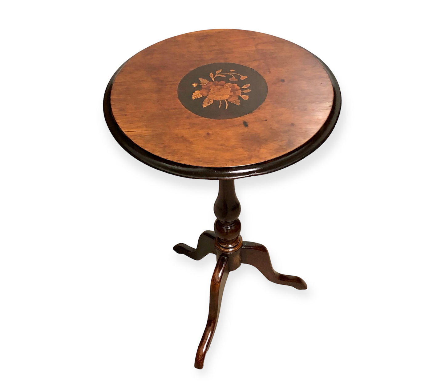 000727....Handsome Antique Inlaid Mahogany Occasional / Wine Table