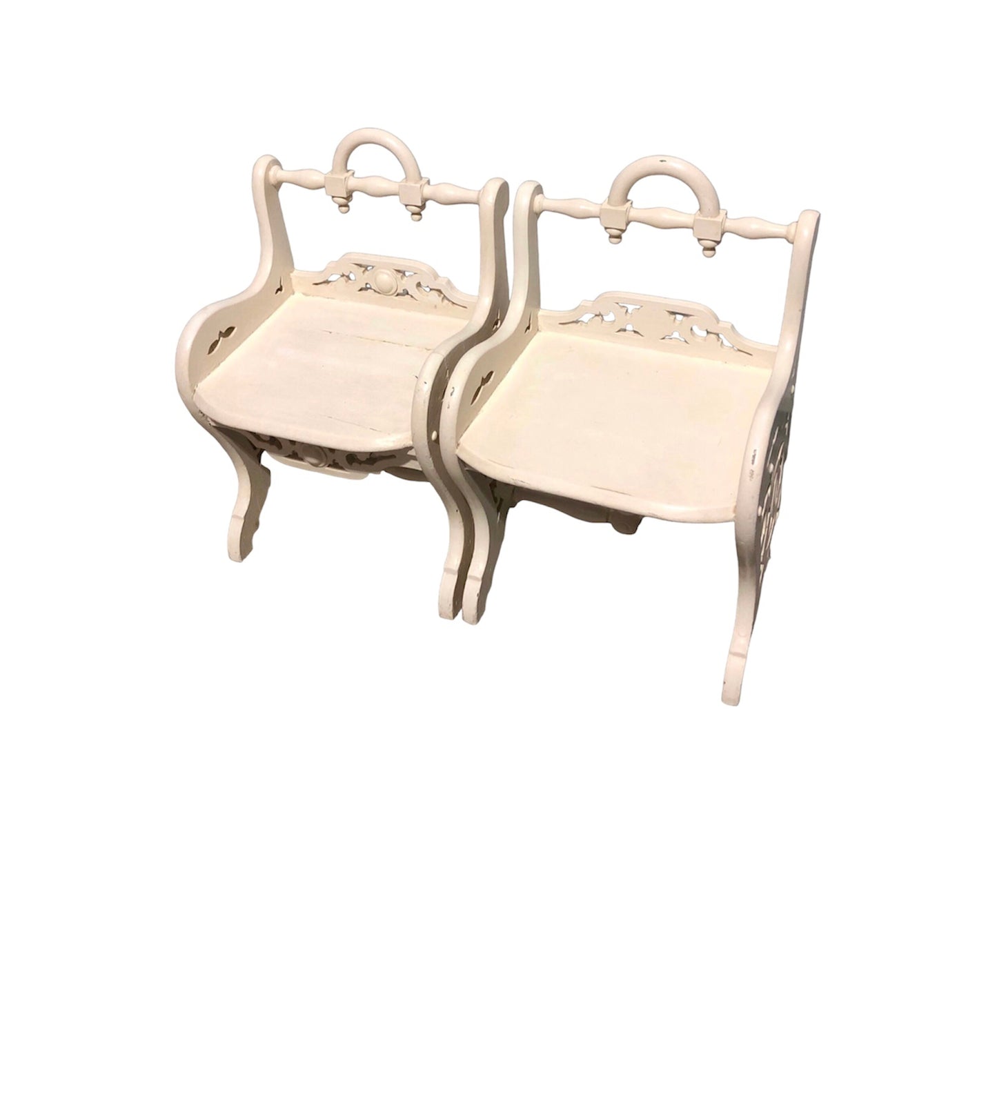 000720.... Two Antique Painted Hall Chairs In The Manner Or Richard Bridgens