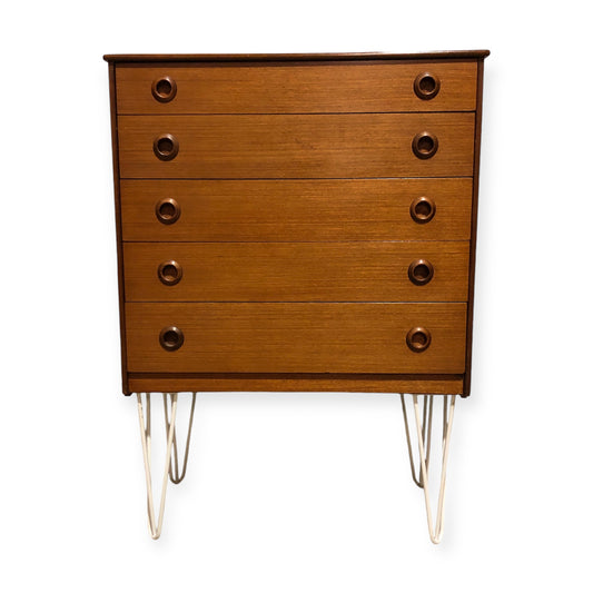 000705....Handsome Retro Teak Chest Of Drawers