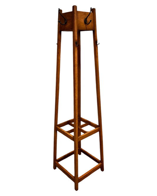 000648....Handsome Vintage Oak Arts And Crafts Hall Stand