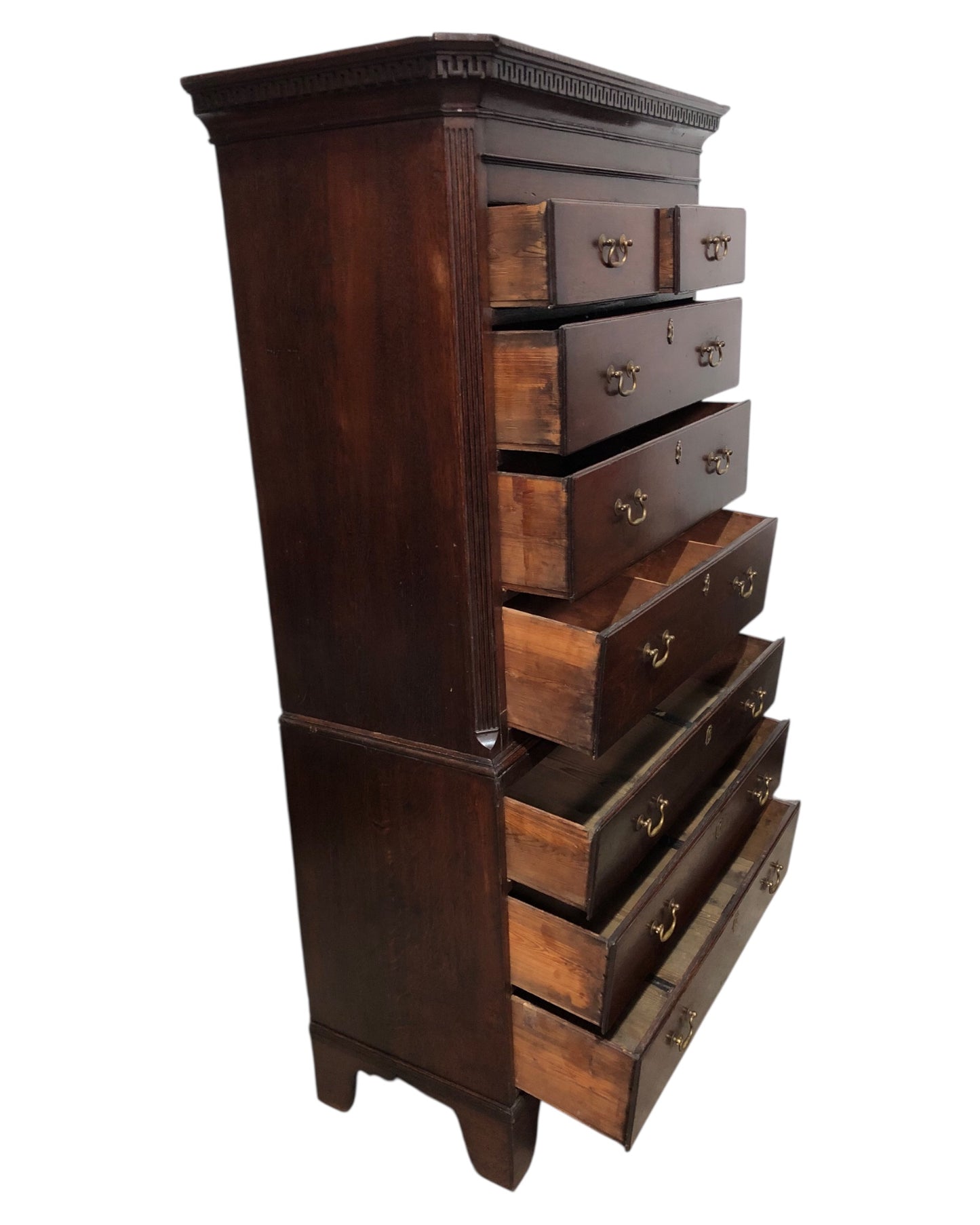 000642....Handsome 18th Century Country Oak Chest On Chest/Tallboy
