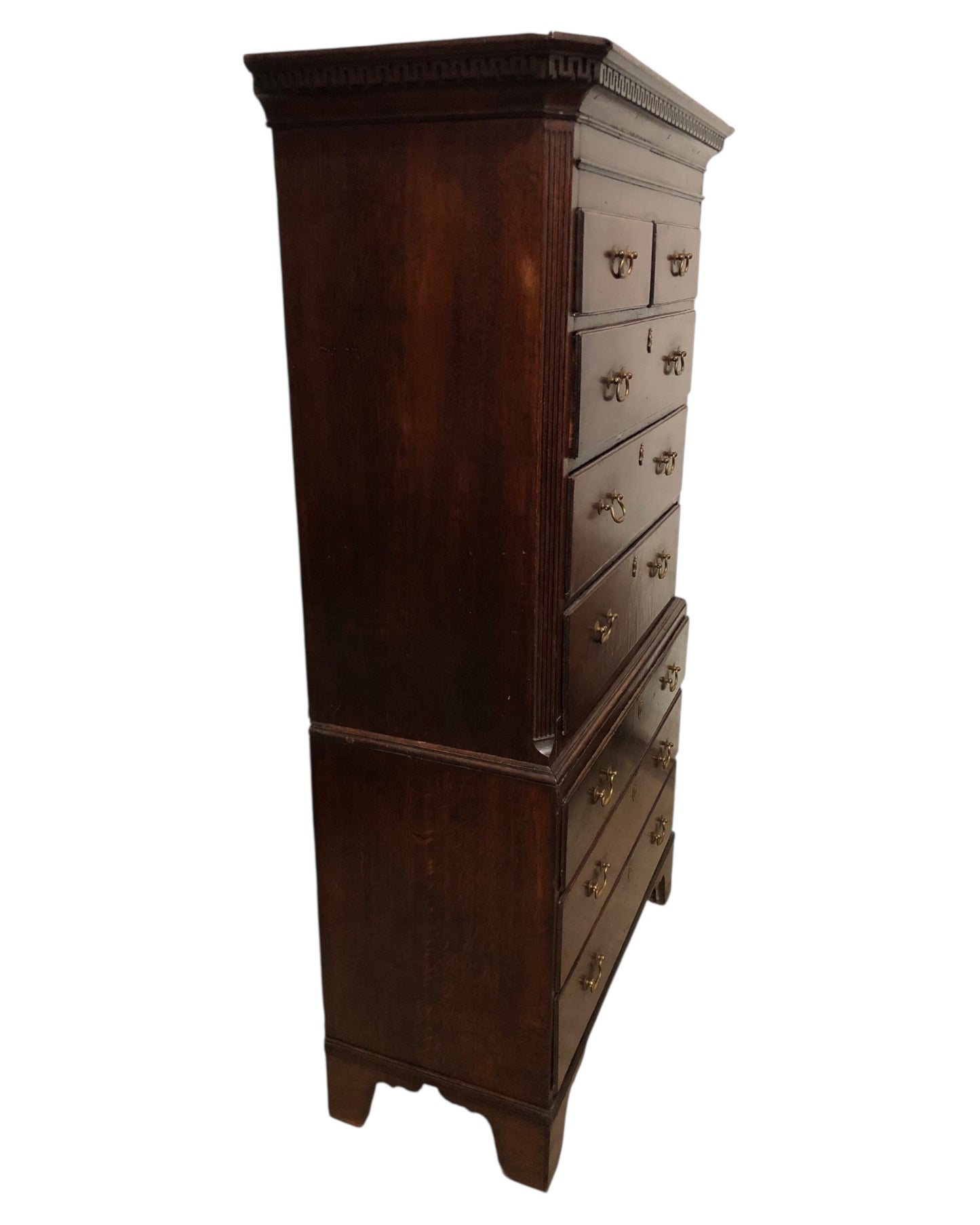 000642....Handsome 18th Century Country Oak Chest On Chest/Tallboy