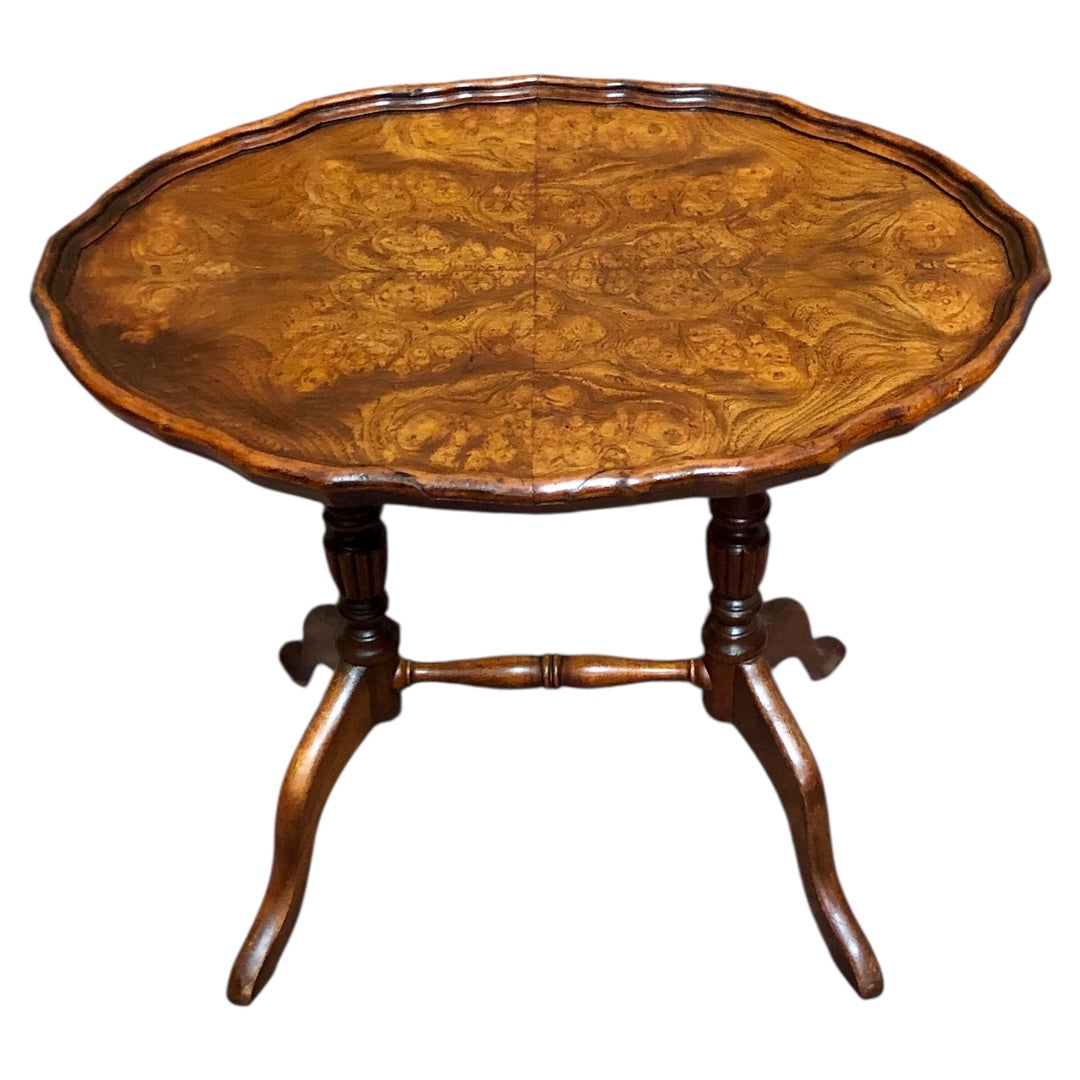 000631....Handsome Vintage Burl Wood Occasional Table From " Brights Of Nettlebed "