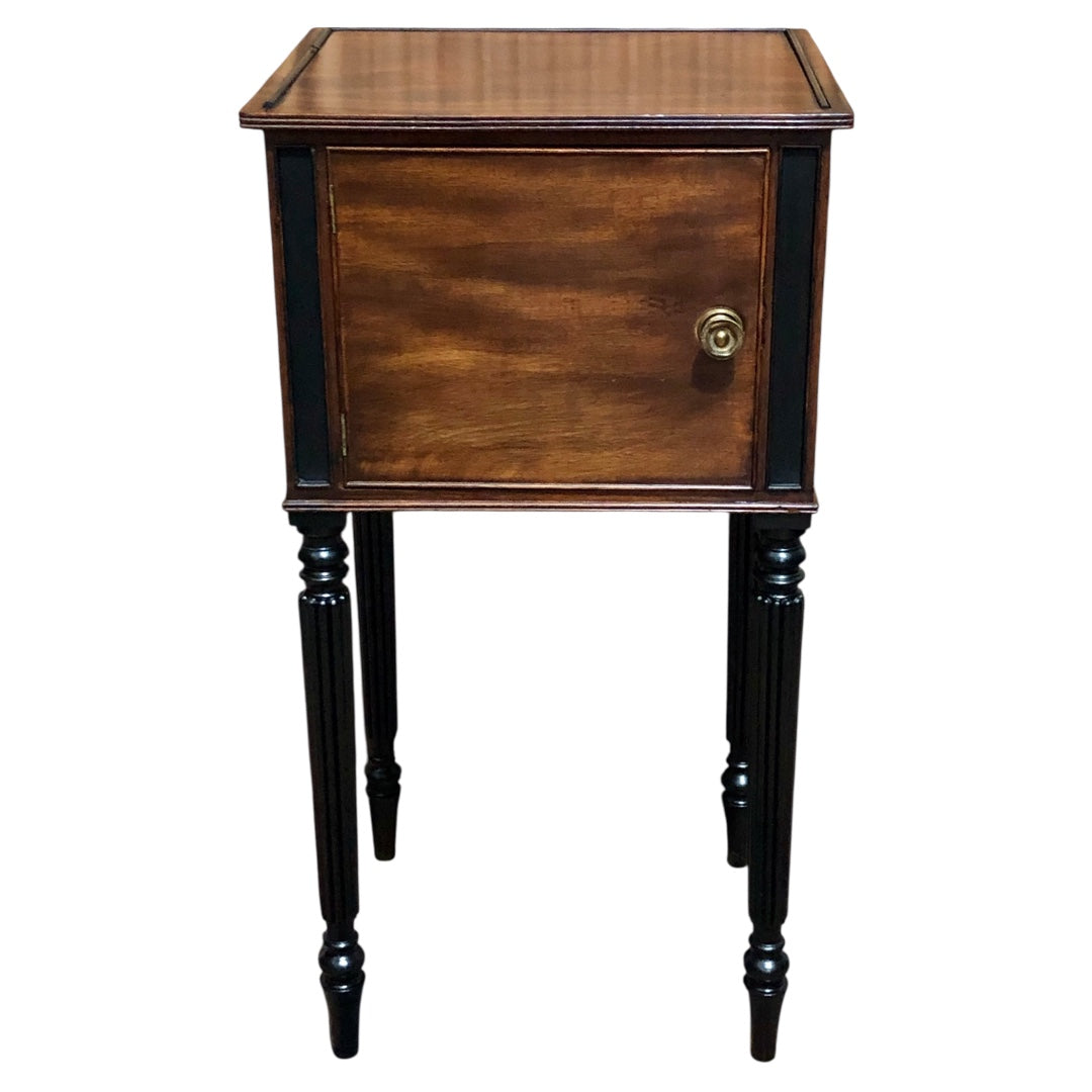 000613....Handsome Antique Mahogany Bedside Table