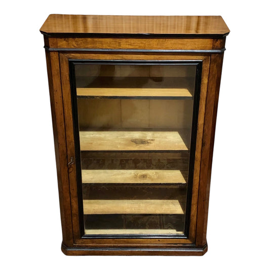 000604....Handsome Antique French Walnut Pier Cabinet/Bookcase