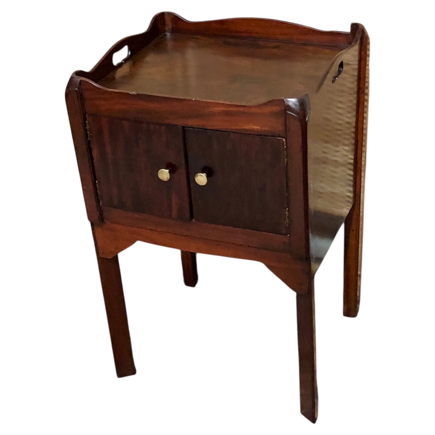 000585....Handsome Antique Mahogany Bedside Table