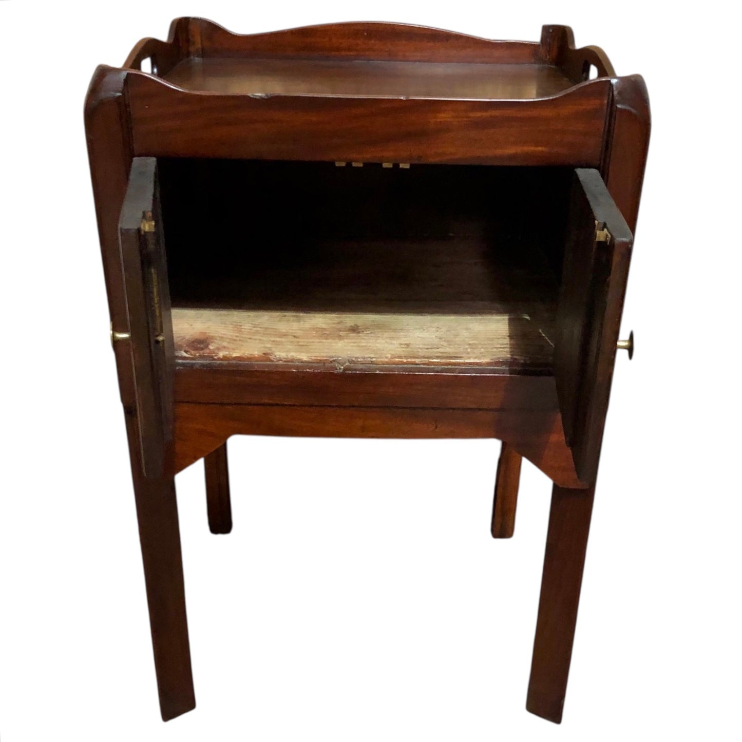 000585....Handsome Antique Mahogany Bedside Table