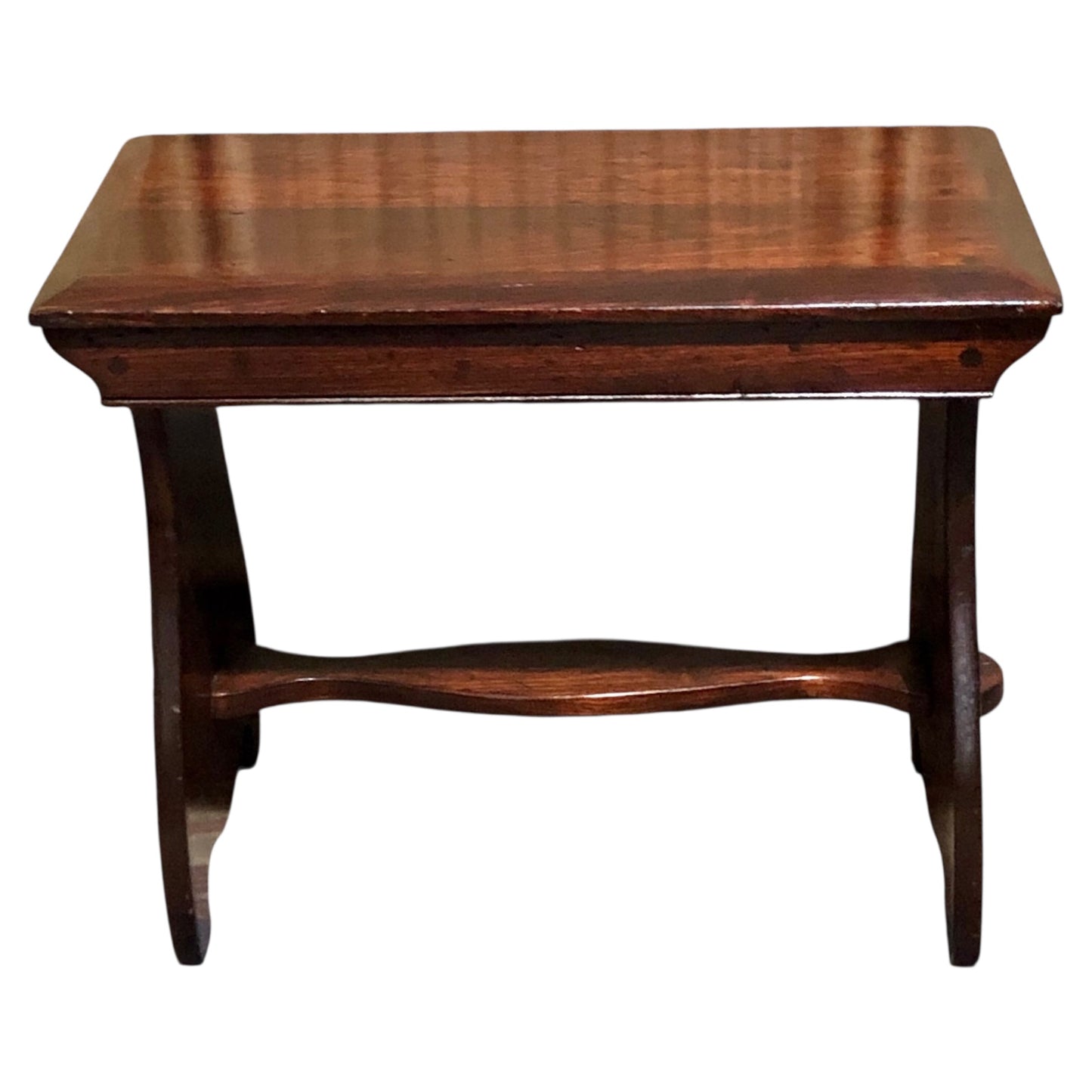 000580....Handsome Arts And Crafts Fruitwood Stool